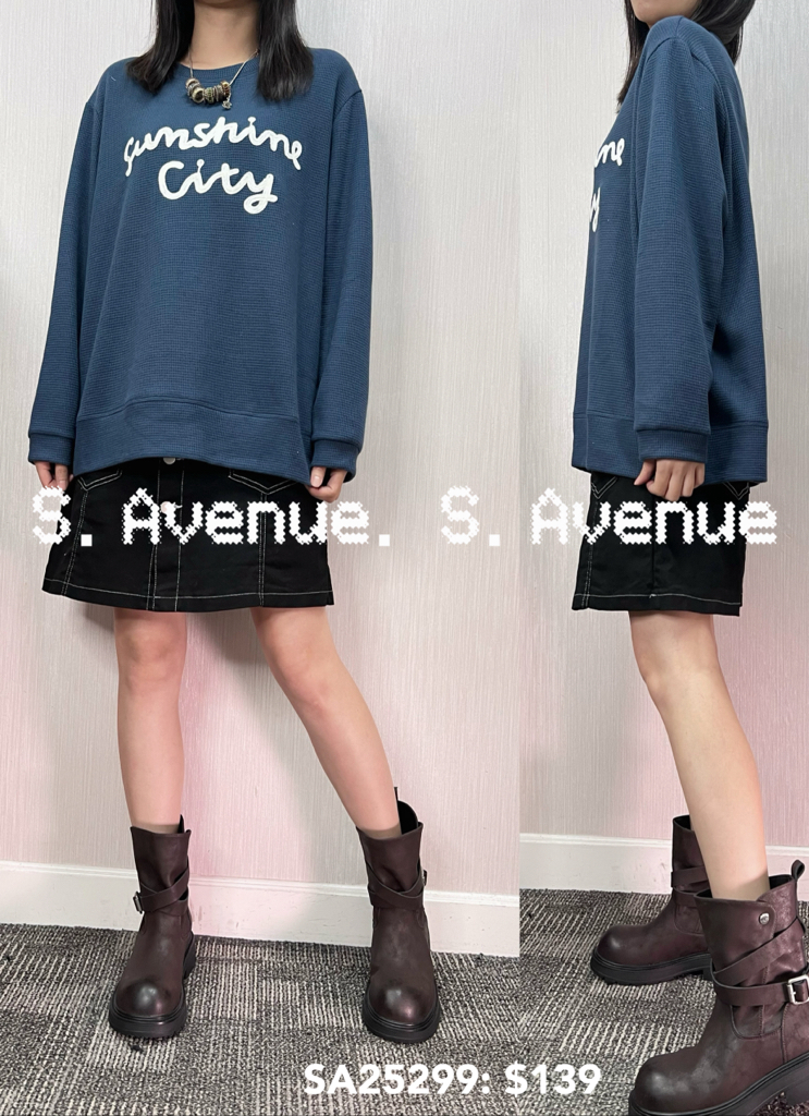 SA25299: 長袖英文字tee