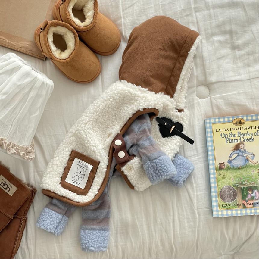 韓國 毛毛披風型外套