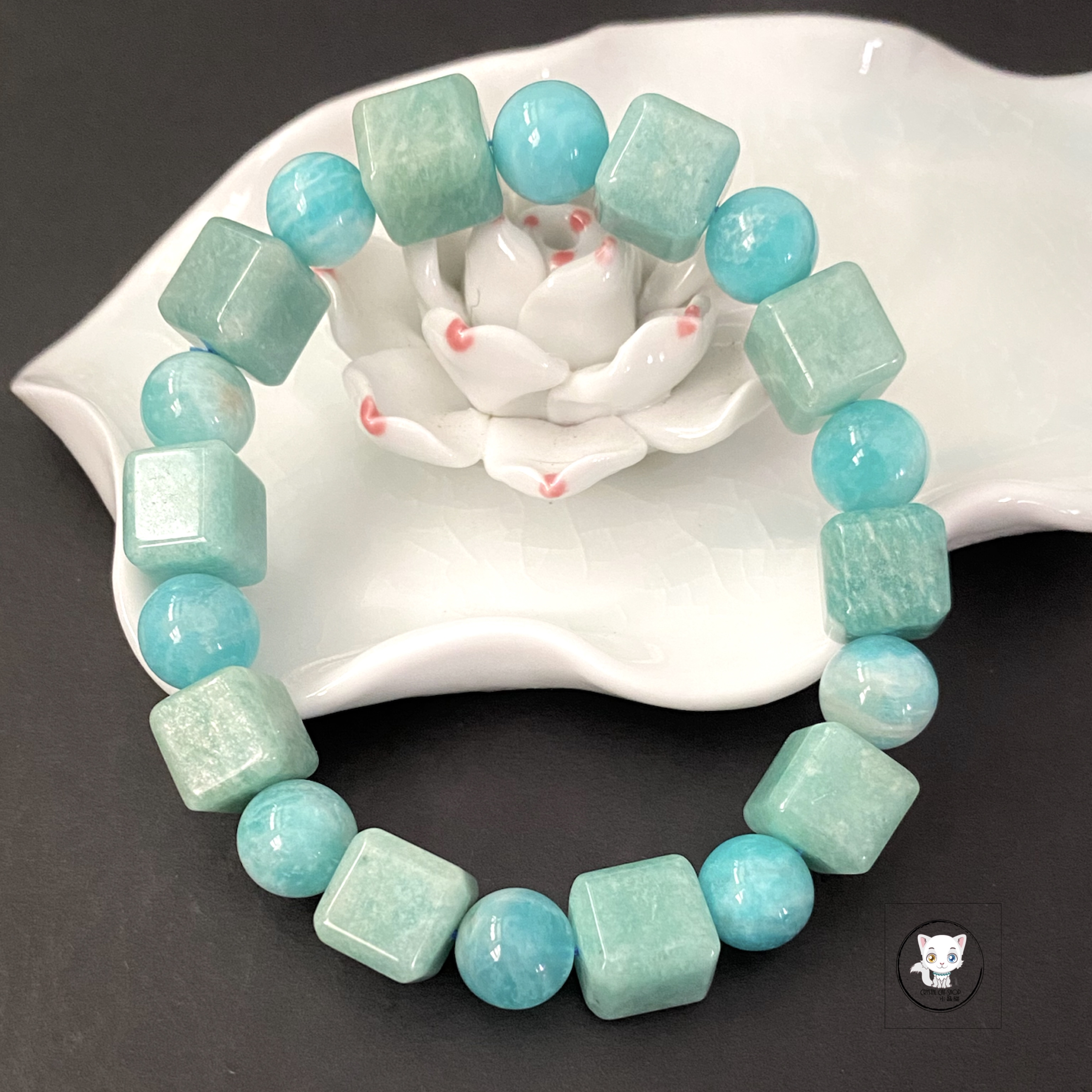 老礦天河石方糖手鏈 10mm