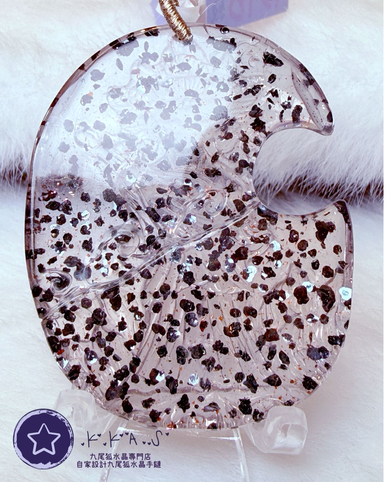 K00117 特價藍銅礦 琵琶狐娘娘 - 吊墜