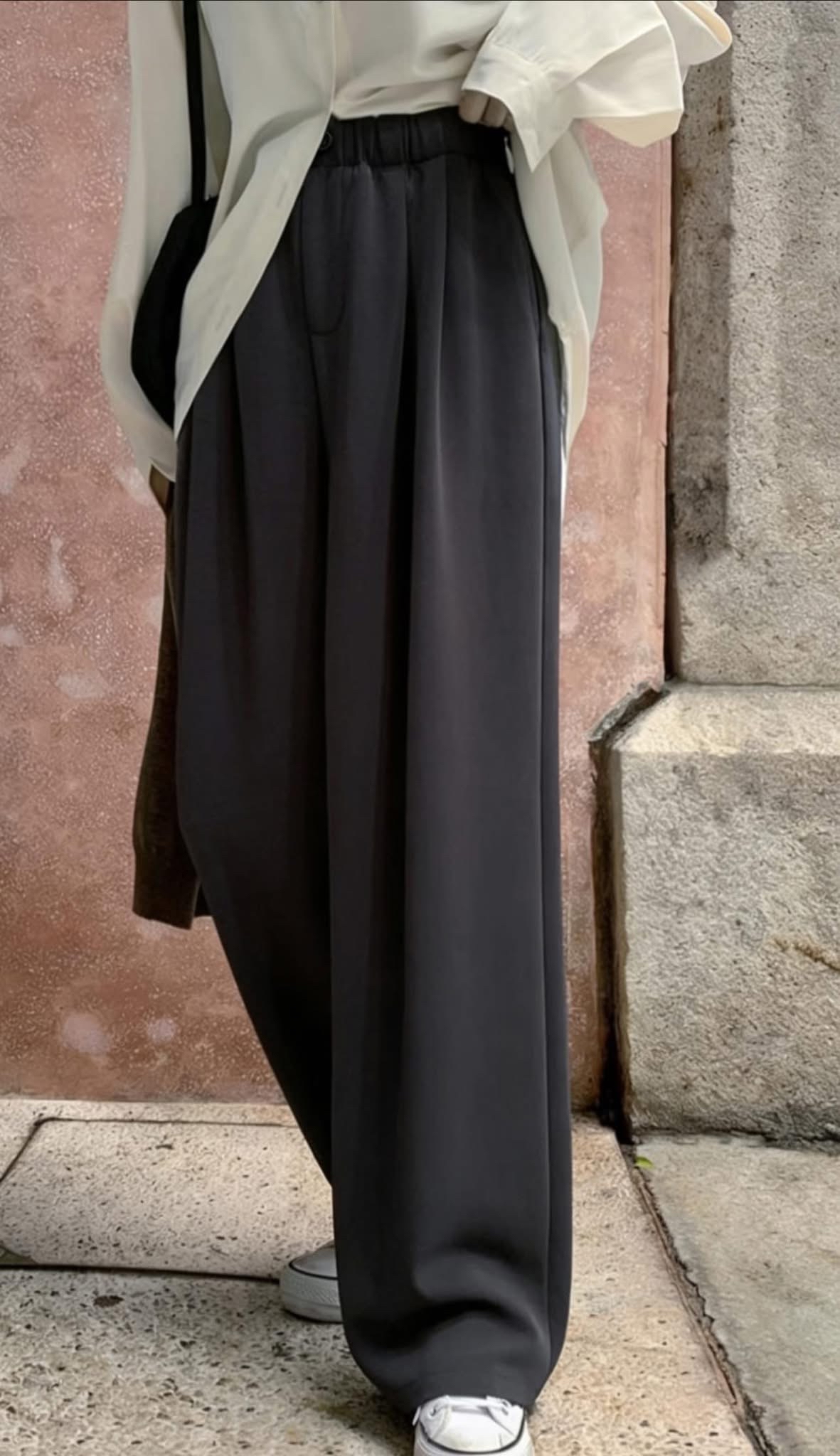 橡筋腰軟滑休閒褲