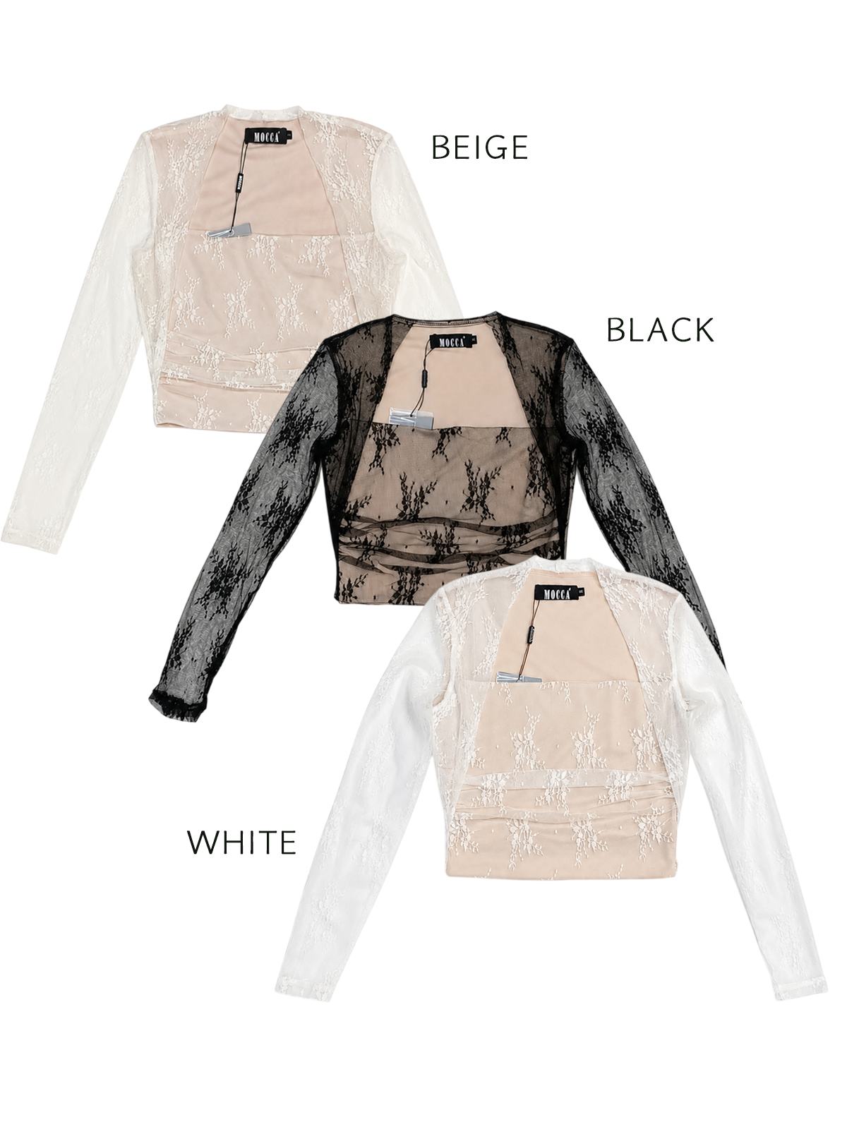 Luxe Lace Mesh Blouse Top M211