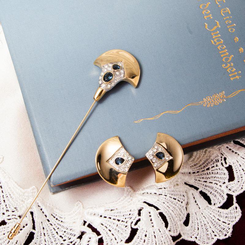 C.a. 1980s-90s Pierre Lang Rhinestone Stick Pin - Made in Vienna  (AC160)
