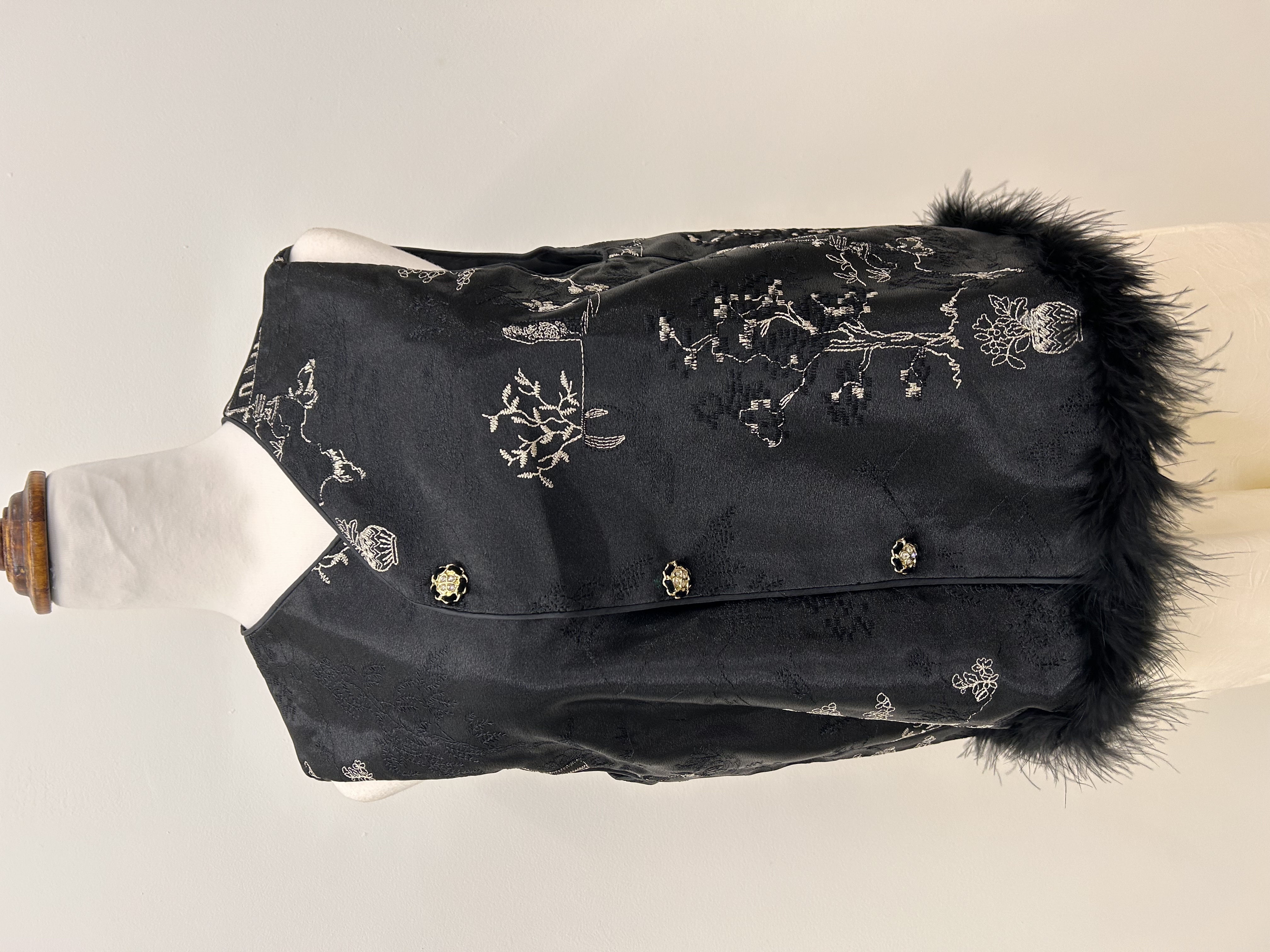 559.WB Embroidered Golden Floral & Bird ST Vest