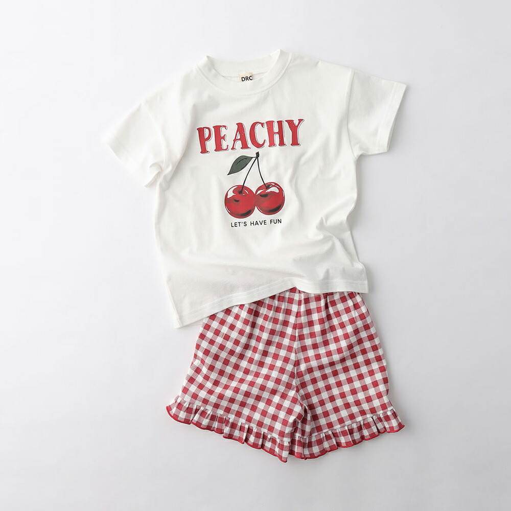 🆕【⭐訂購⭐】🌀 🇯🇵 日本直送 女童 格紋 荷葉邊 短袖家居服［3款選］ 🌀[ELDA-0091][260510]