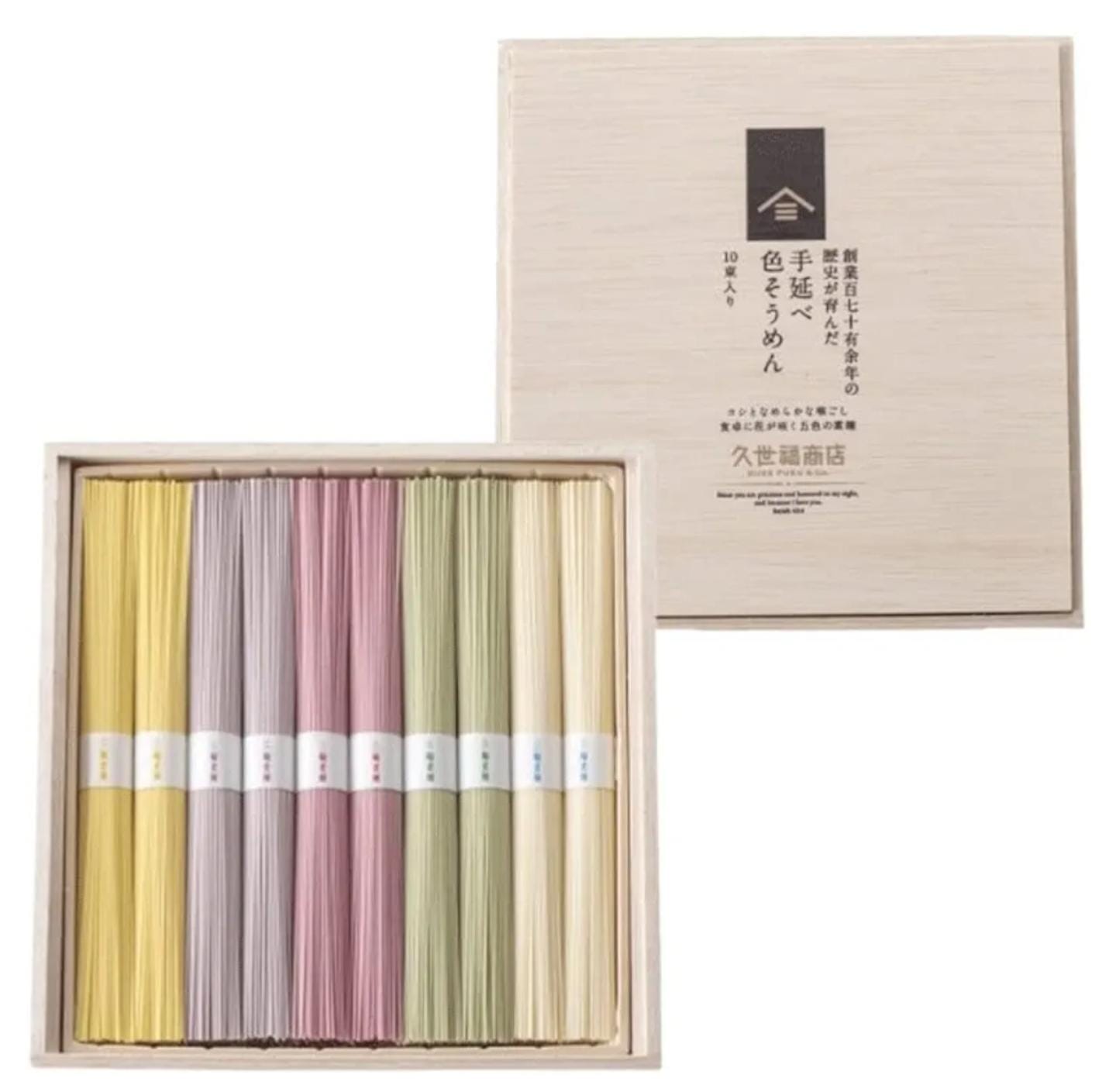 久世福商店 繽紛五色手延素麵 70年歷史精緻禮盒 5/10束入