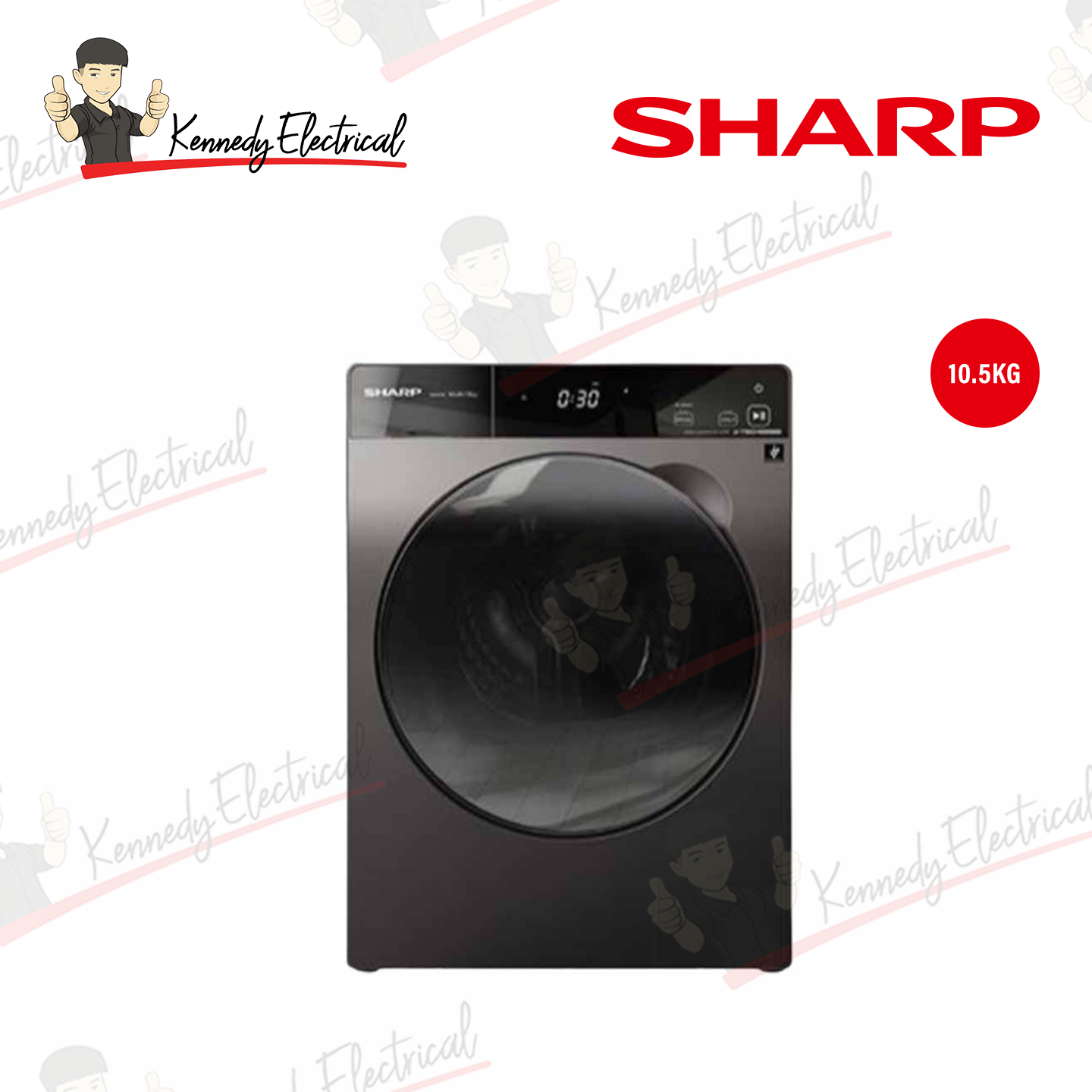Sharp 10.5kg J-Tech Inverter Front Load Washer (ESFK1054SMG)