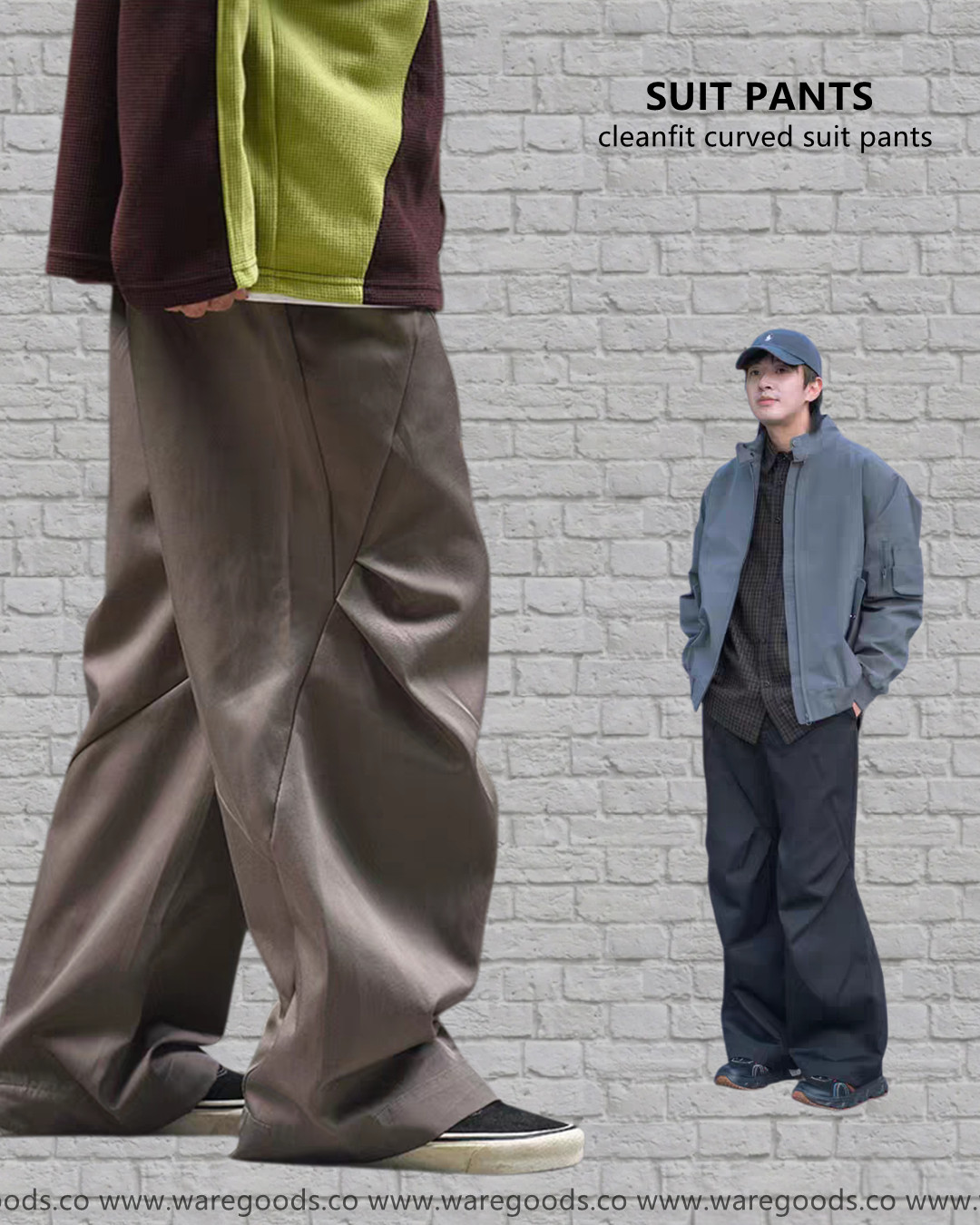 W21皺摺立體剪裁西褲