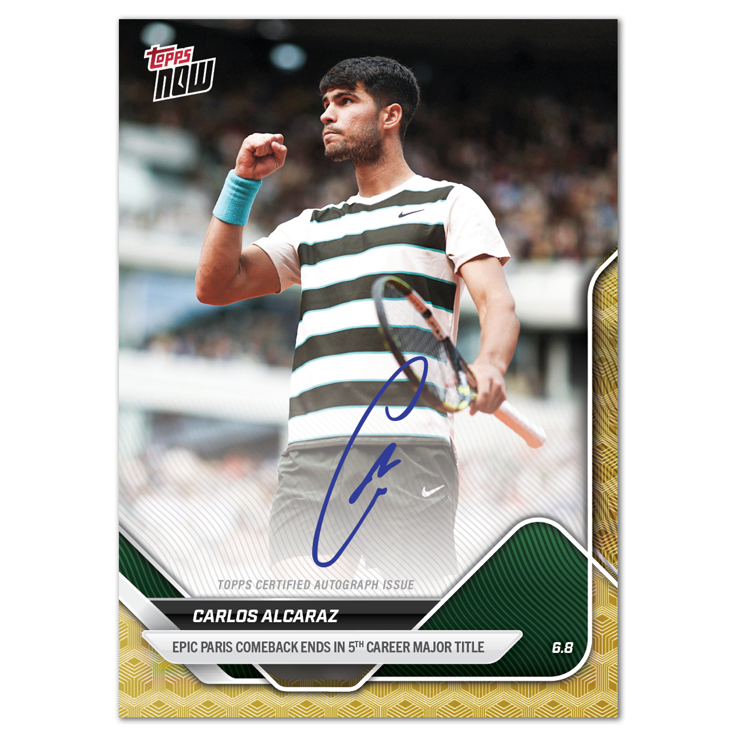Carlos Alcaraz - 2025 Tennis Topps NOW® #TCA1 French Open 冠軍卡｜PR 5,704