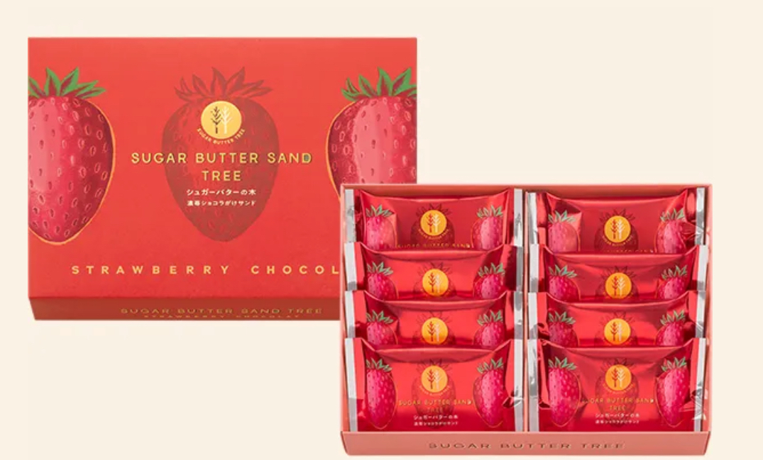 日本直送預訂 草莓季節準備開鑼 Sugar Butter Tree｜草莓朱古力奶油夾心餅