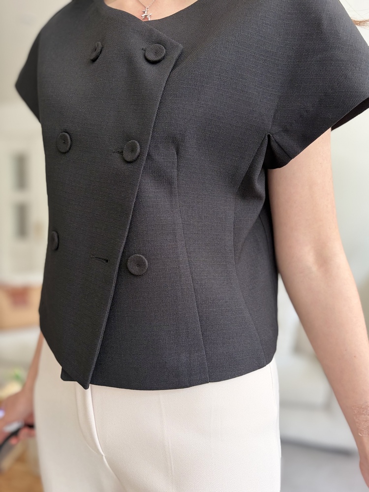 Chloe Double-Breasted Blouse (Black)