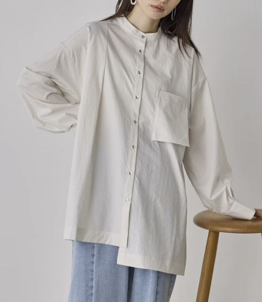 滌綸寬幅襯衫 - 2026 流行穿搭  女士襯衫 春夏時尚穿搭 成人休閒 日常穿搭 易於配搭 日本直送   #JP-I-260005