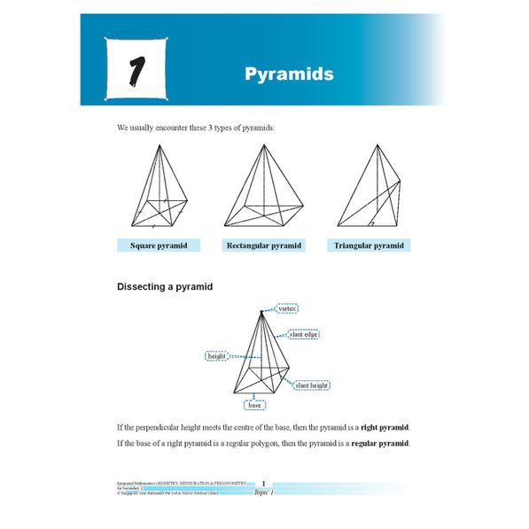Secondary 2 Integrated Mathematics Geometry, Mensuration & Trigonometry 