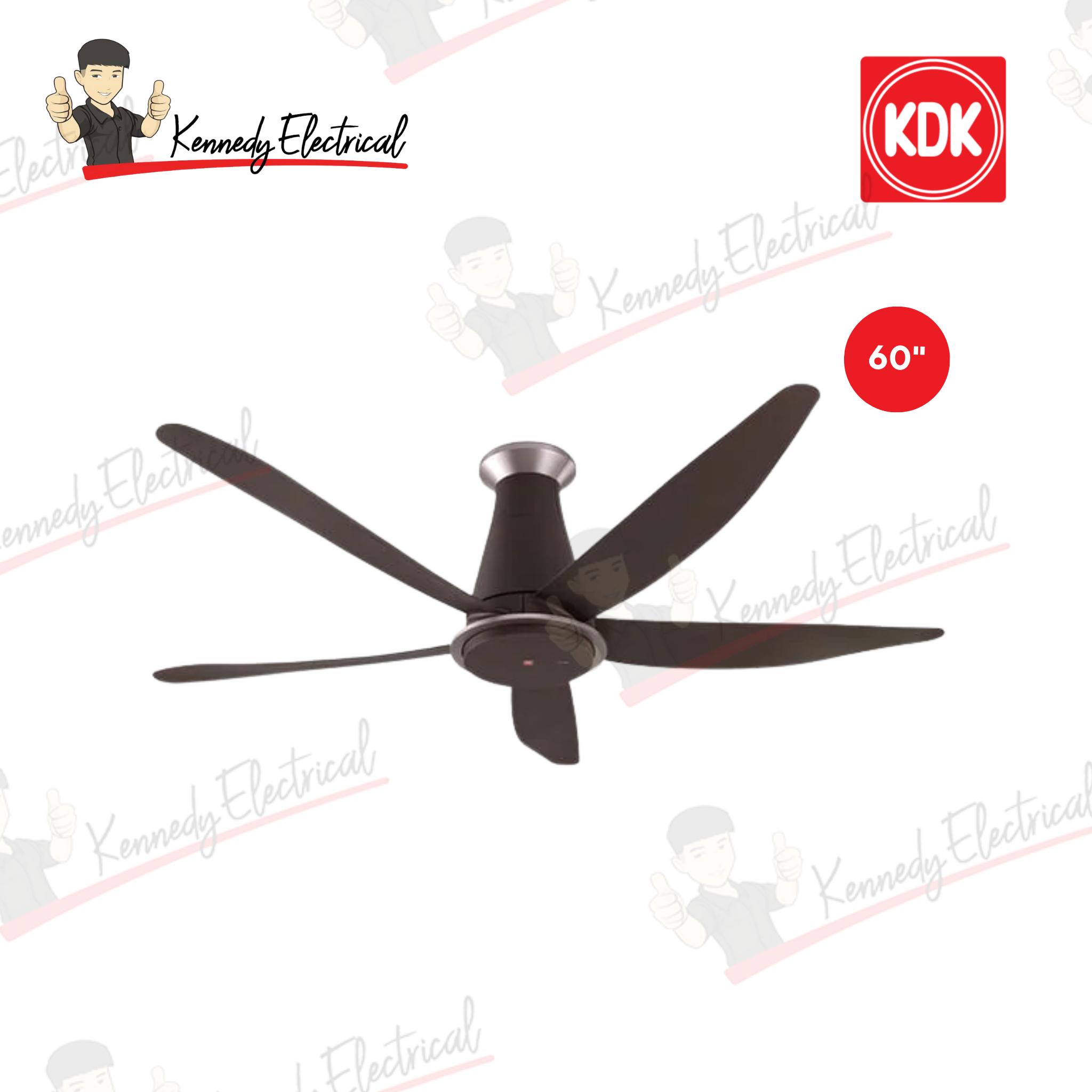 KDK 60" Kaze Remote Ceiling Fan K15YX-PBR (Long Rod)