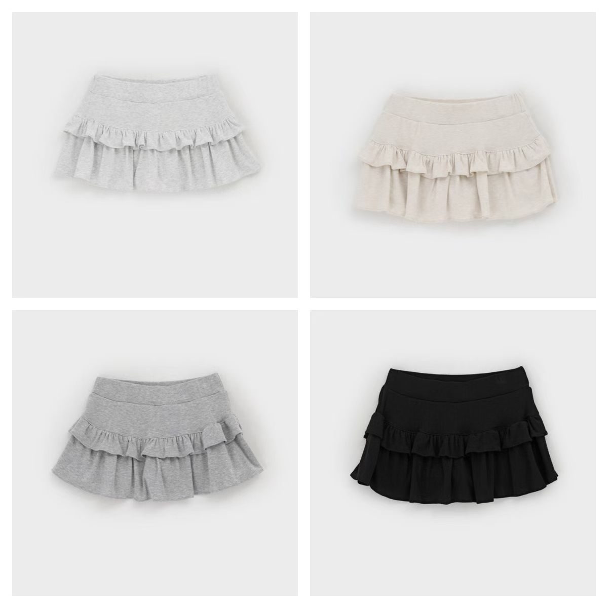 韓國兩層低腰短款蛋糕裙