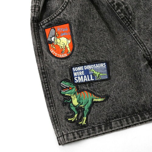 🆕【⭐訂購⭐】🌀 🇯🇵 日本直送 福井縣恐龍博物館 恐龍刺繡貼片 牛仔短褲［2款選］🌀 [ELDA-0077][260508]