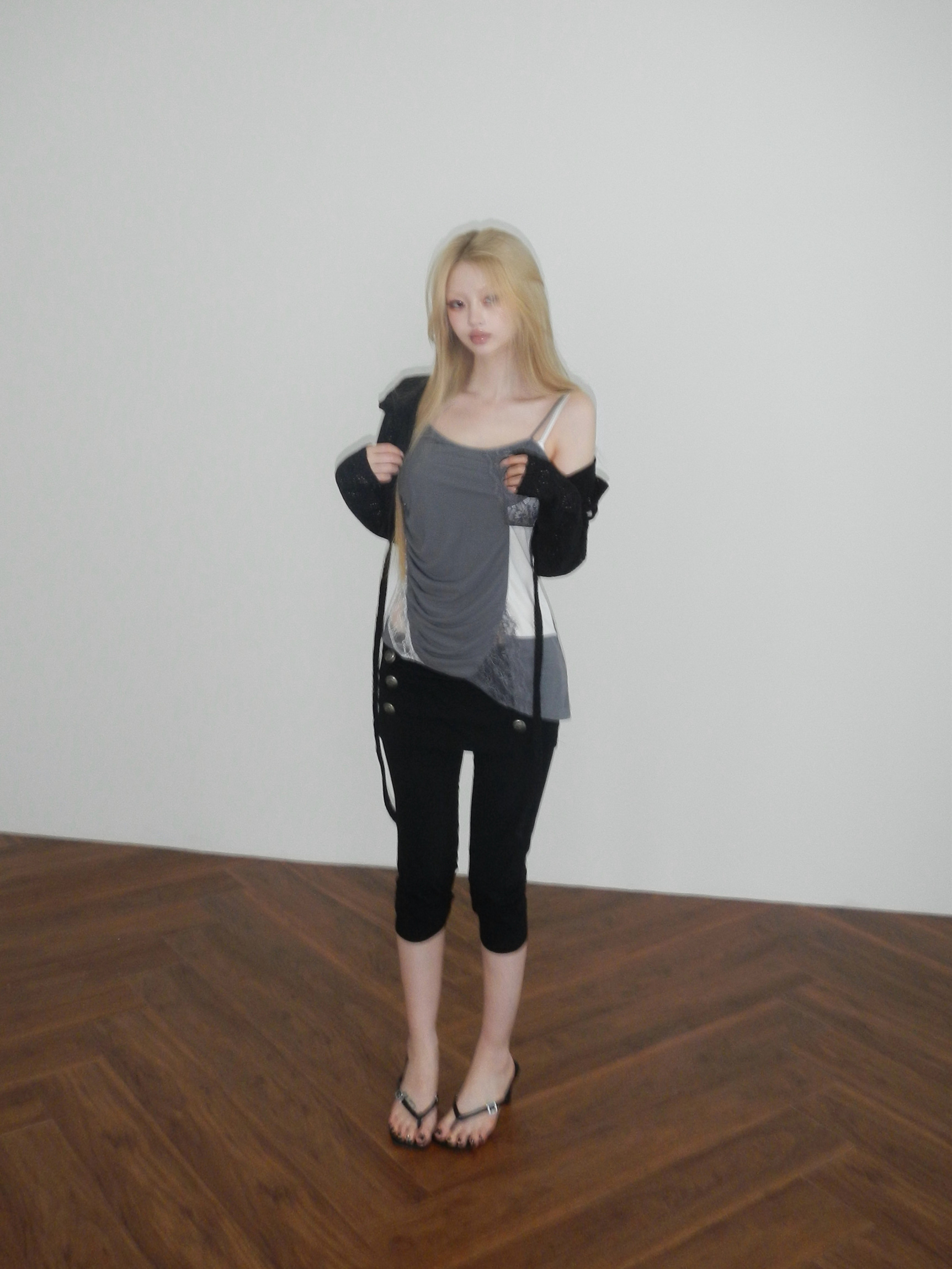 Cropped Hooded Knit Cardigan