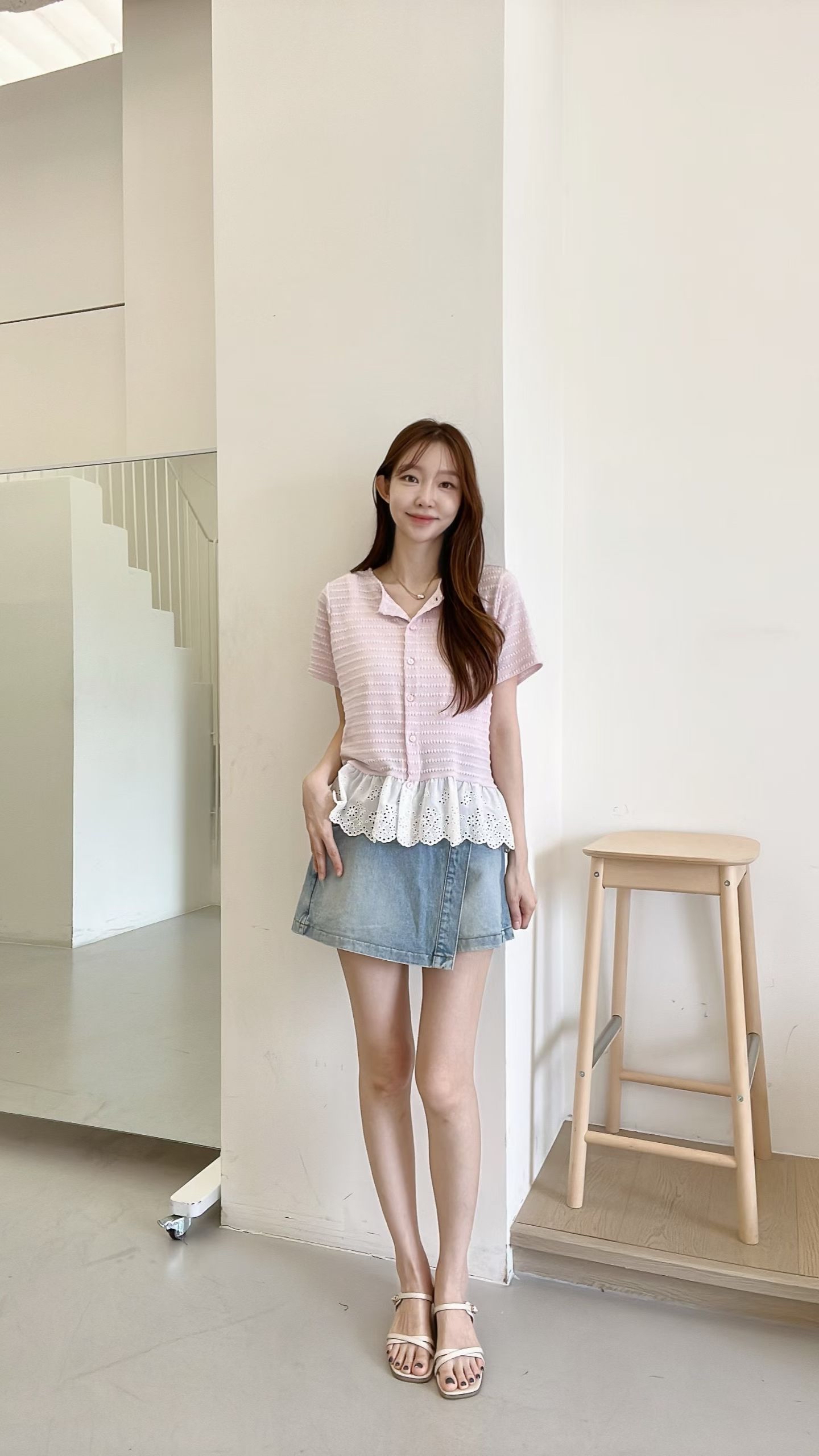 FV21_04 不規則FLAP 牛仔SK 