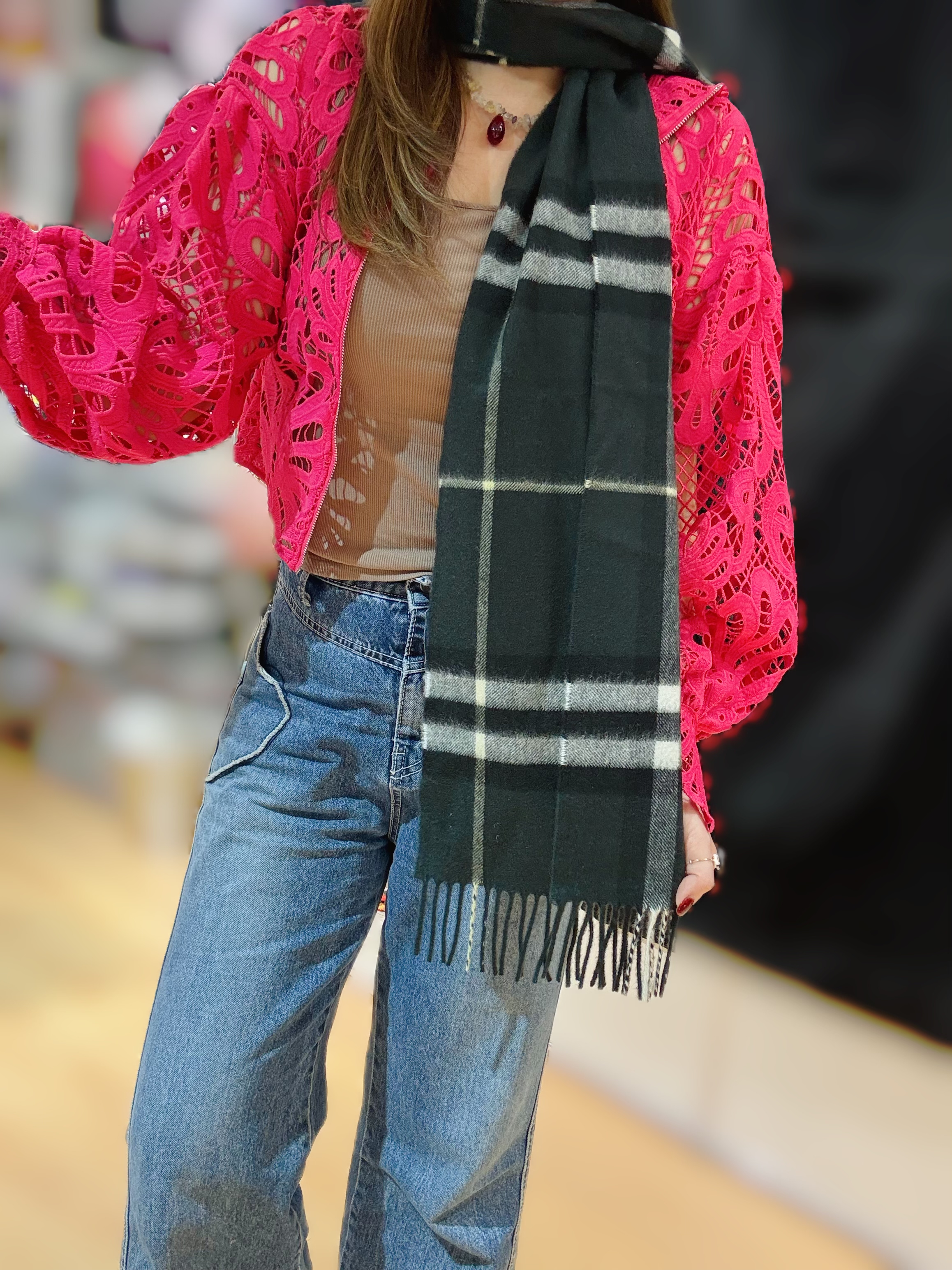 Burberry scarf cashmere/check/verde