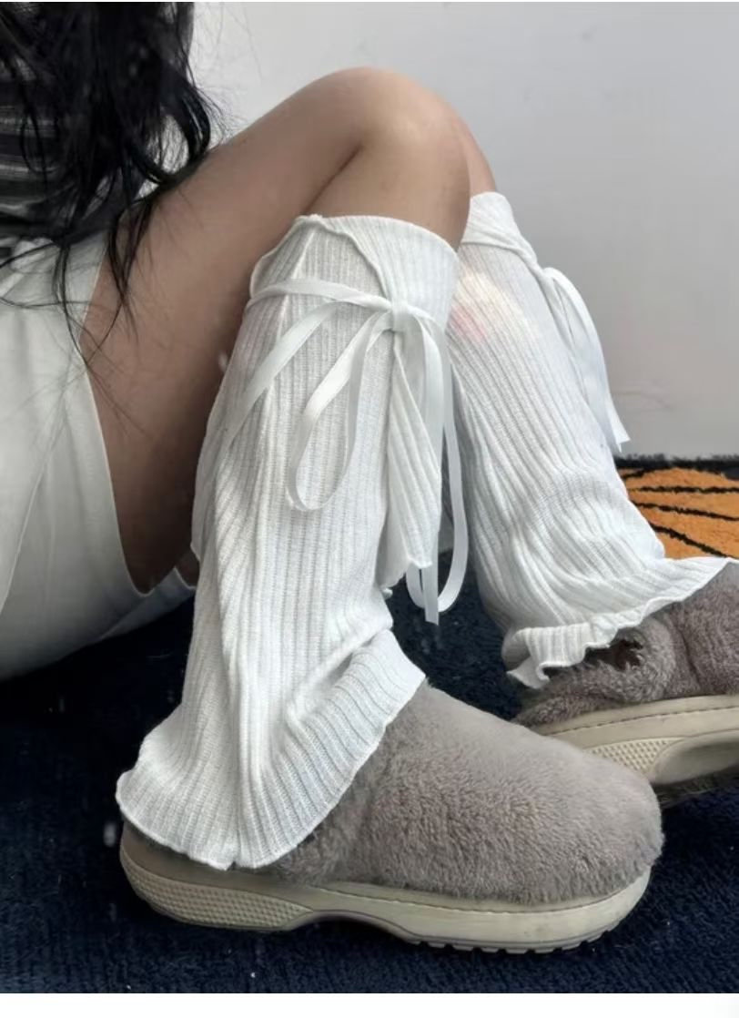 韓國新款襪套🍀綁帶反針織款