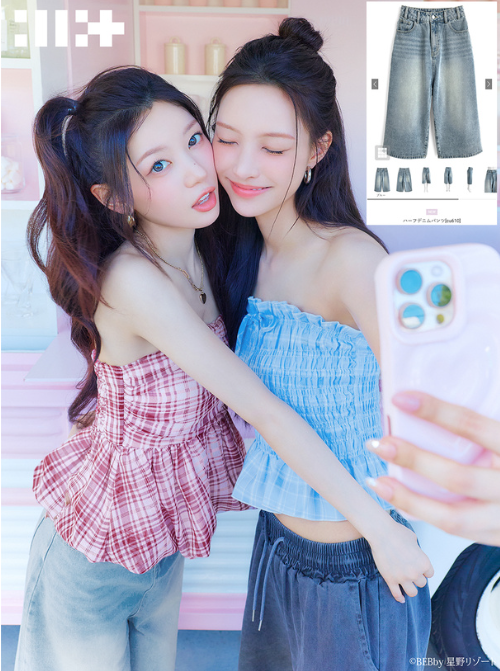 韓國女團ILLIT同款~五分牛仔褲 [cu610]