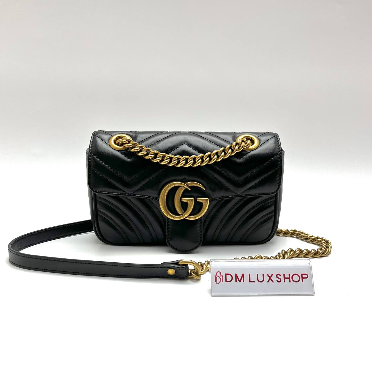 Gucci Marmont Mini Black Black Calfskin Cross Body Bag