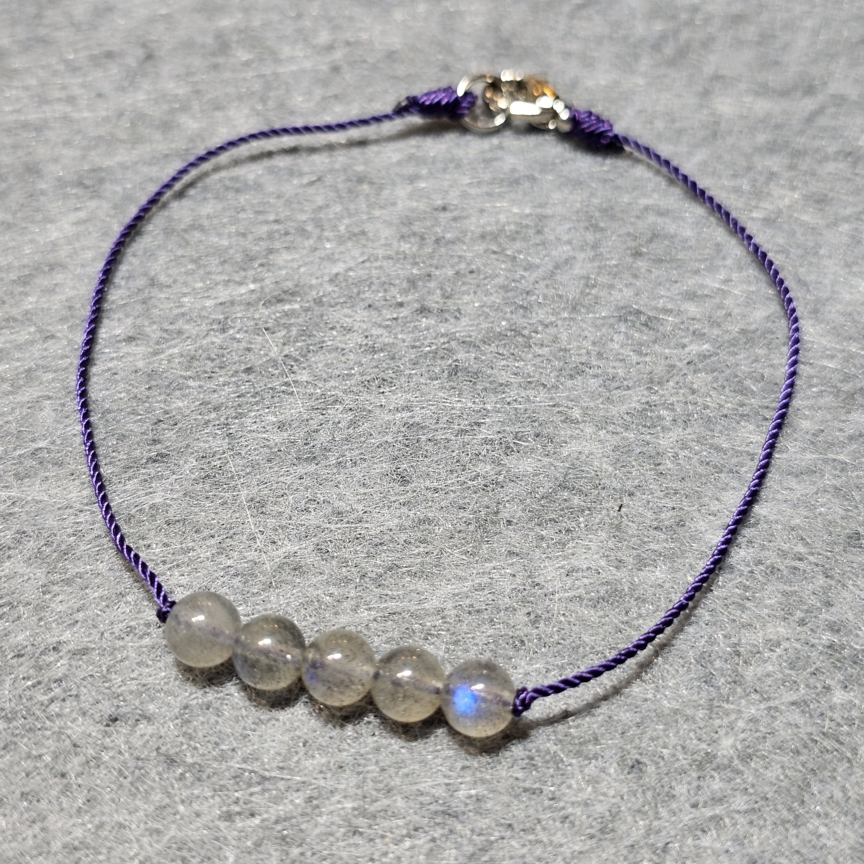 拉長石銀扣手繩(5粒)