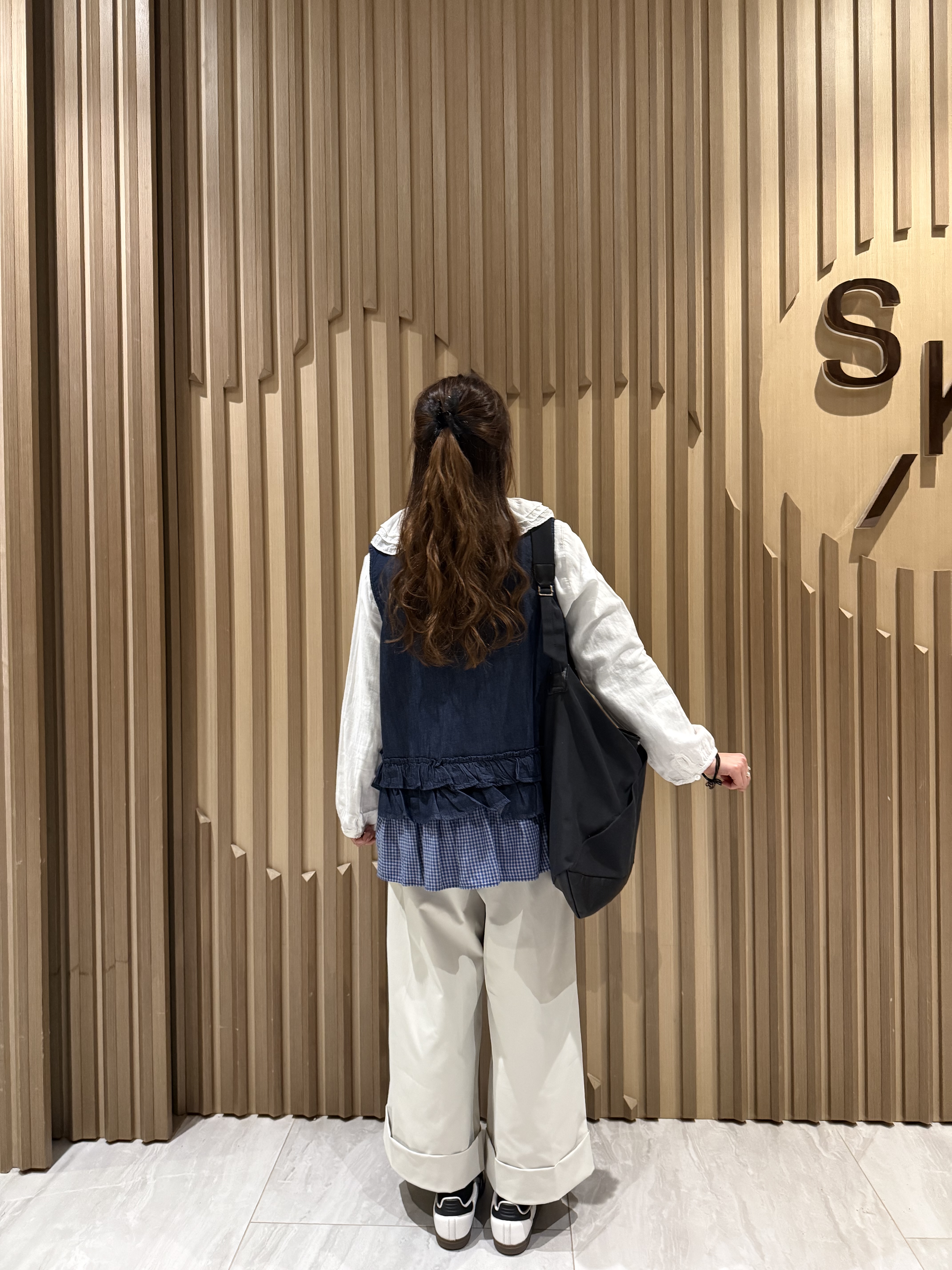 拼布𝐫𝐮𝐟𝐟𝐥𝐞牛仔背心