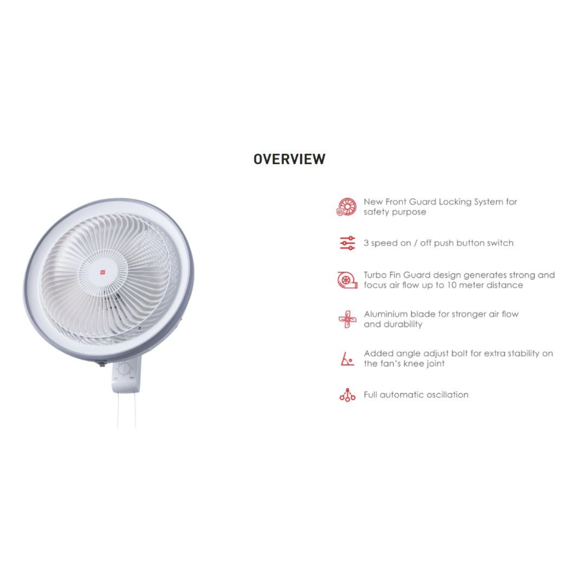 KDK 20" Industrial Wall Fan KU50Y-WT (White)