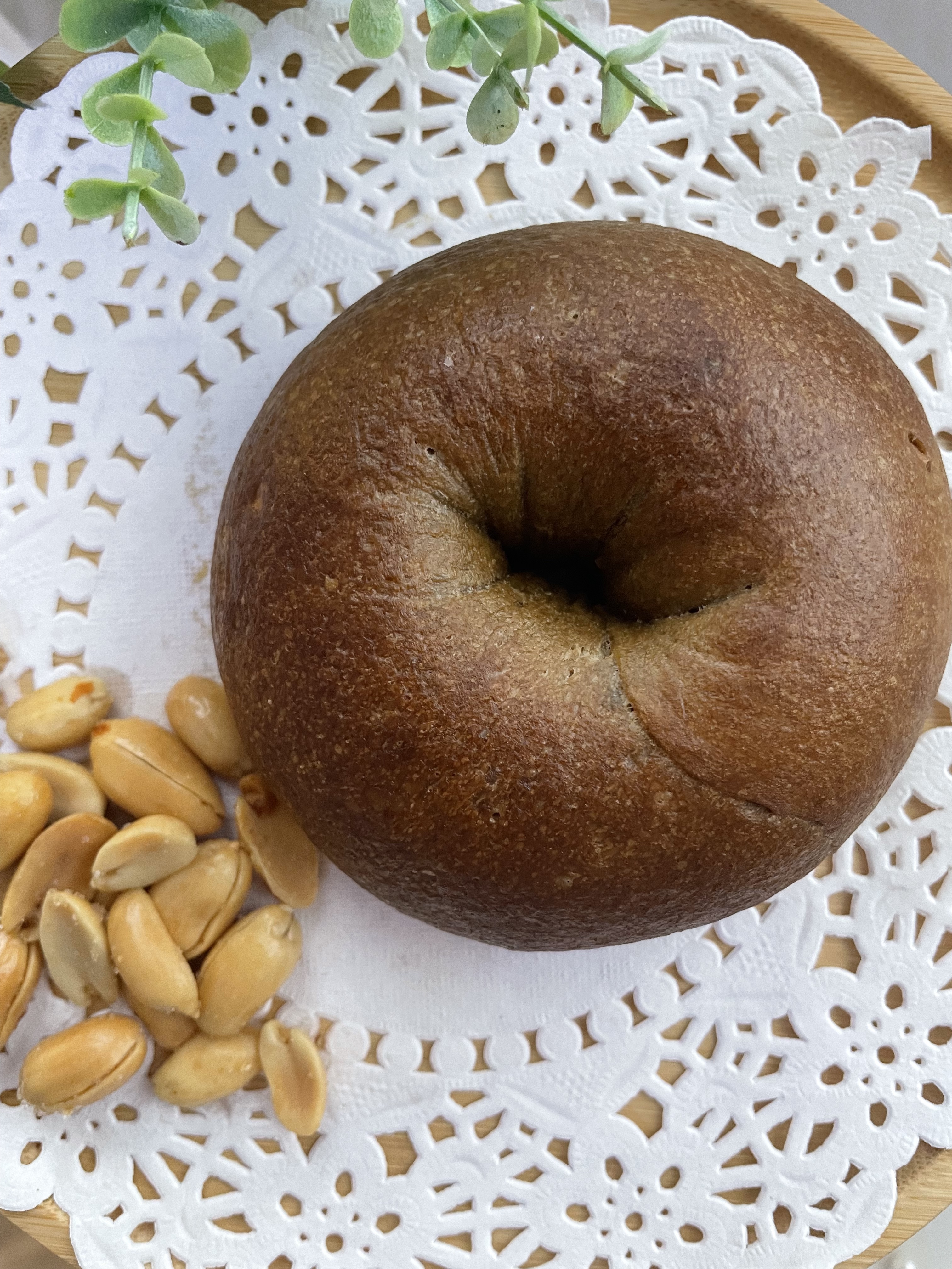 純素焙茶花生醬大貝果 (100g)