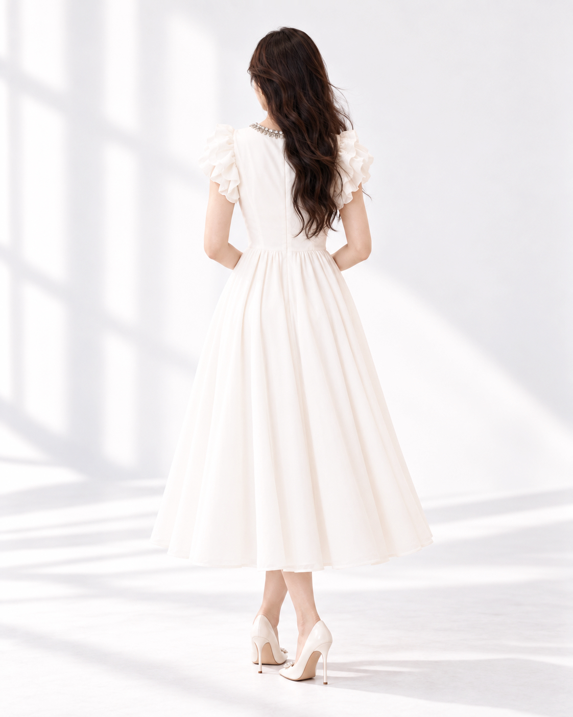 5155 Cornelia 2 Colour Midi Dress
