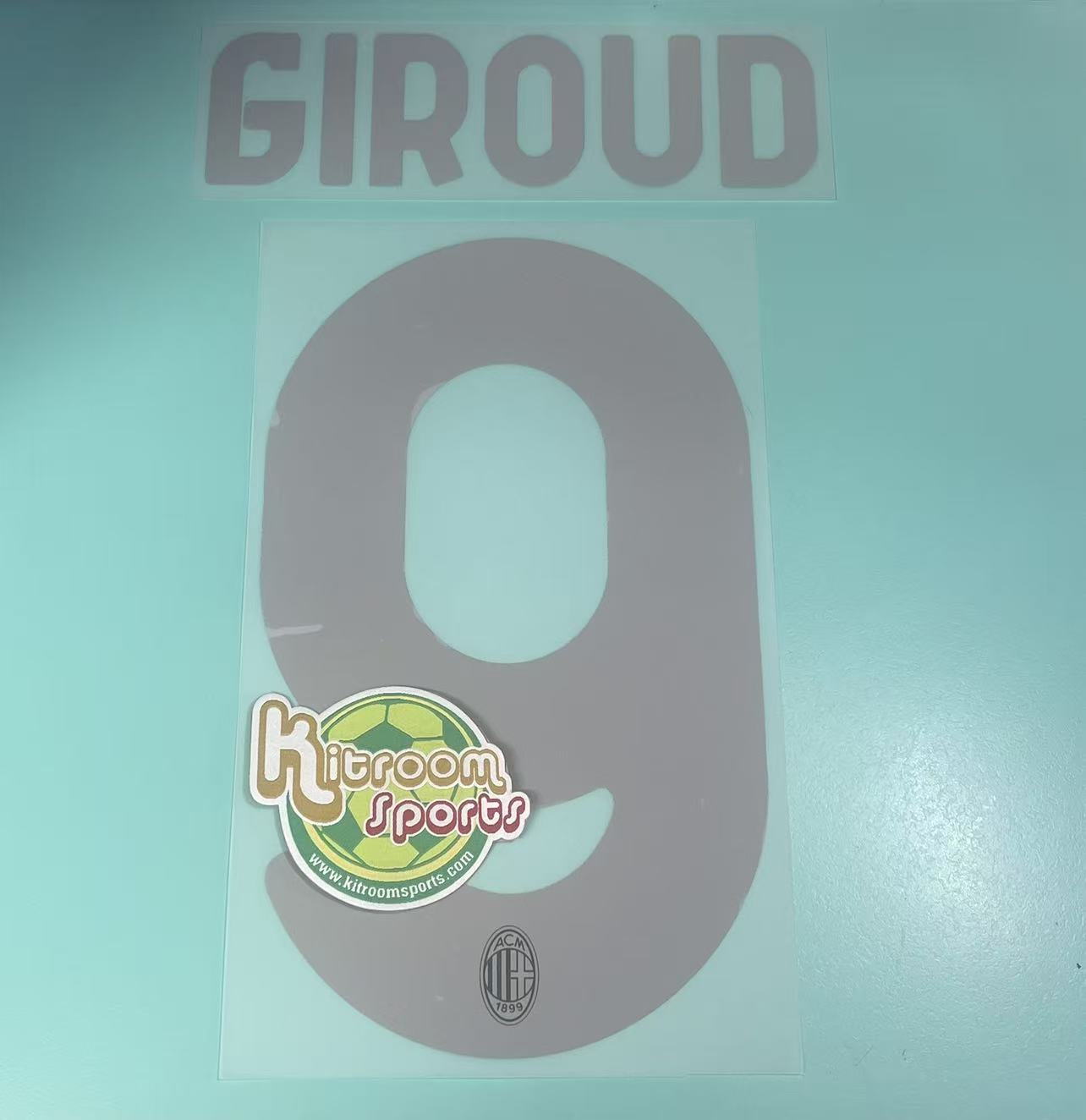 2023-24 Milan x Pleasures kit Black Nameset #9 GIROUD