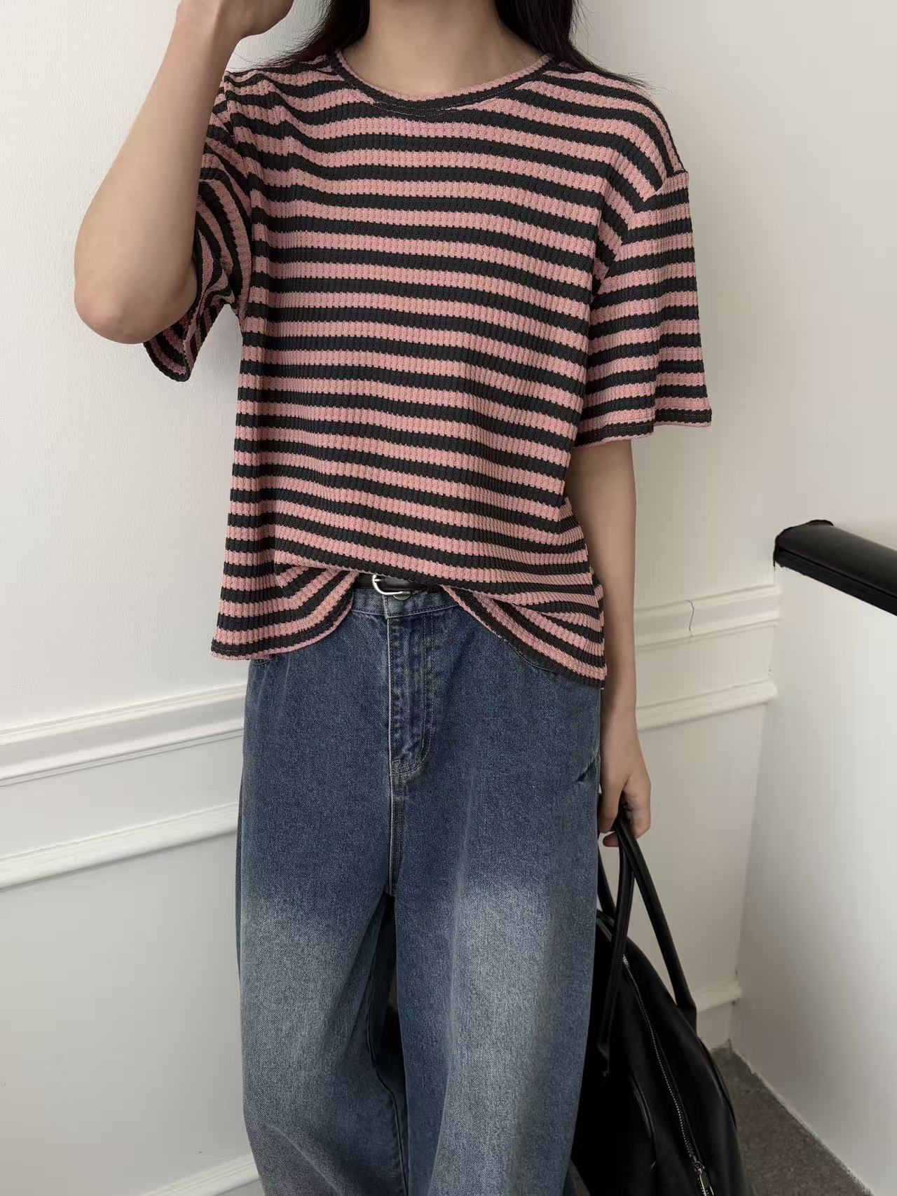 TP3 ✨自家品牌  最新撞色間條TOP✨