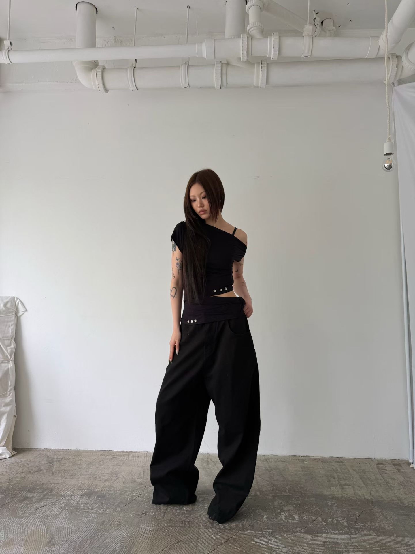 Asymmetric Ruched Cutout Top