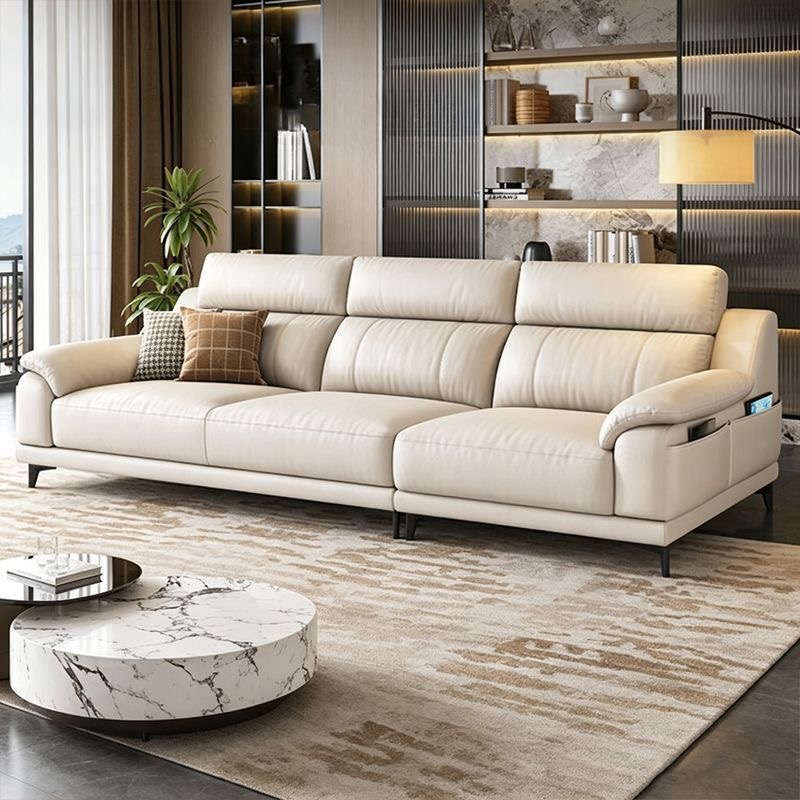 真皮現代簡約客廳家用大小戶型直排組合皮藝梳化 sofa