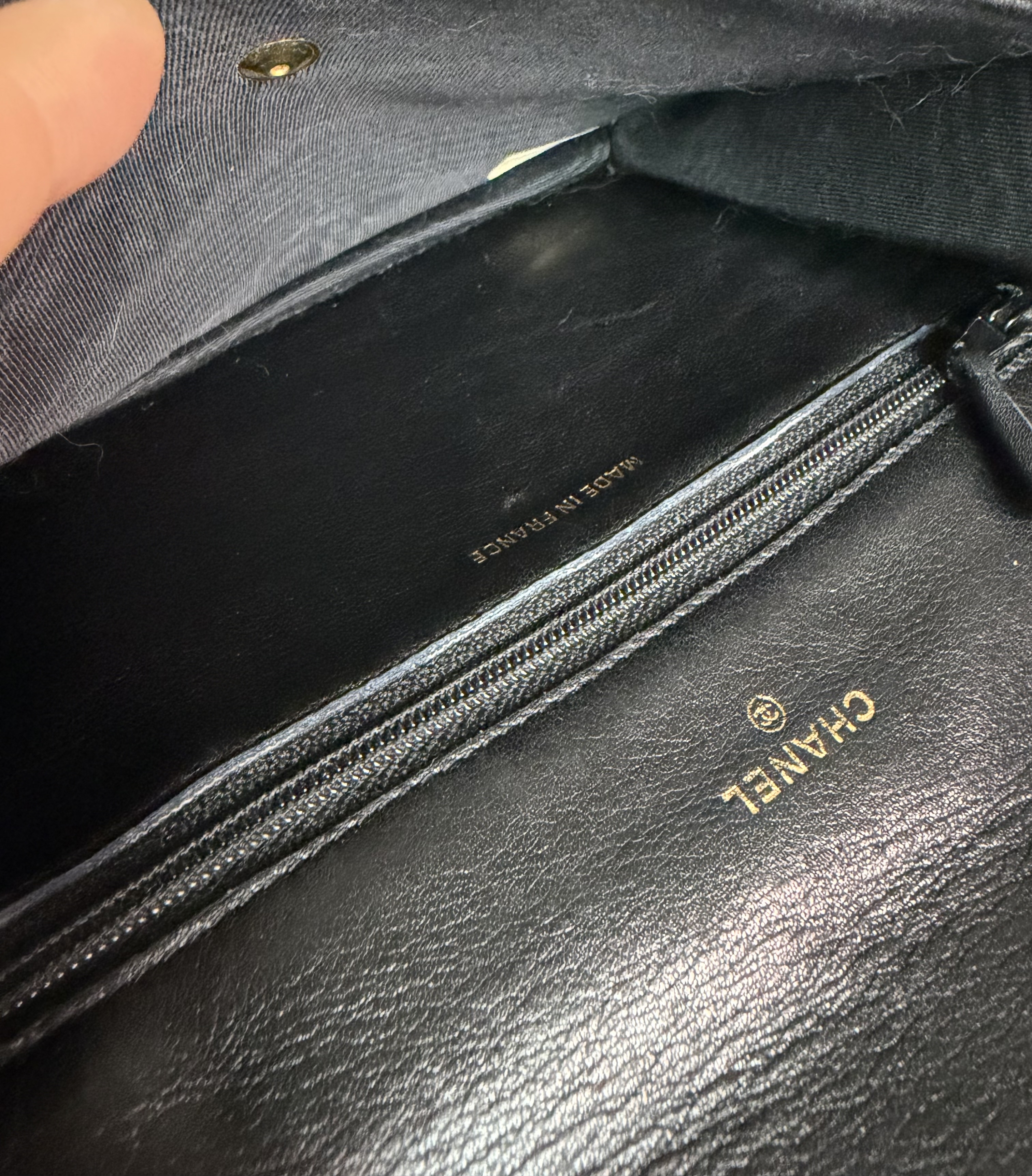 chanel cc black matelasse  black leather flap cutch bag