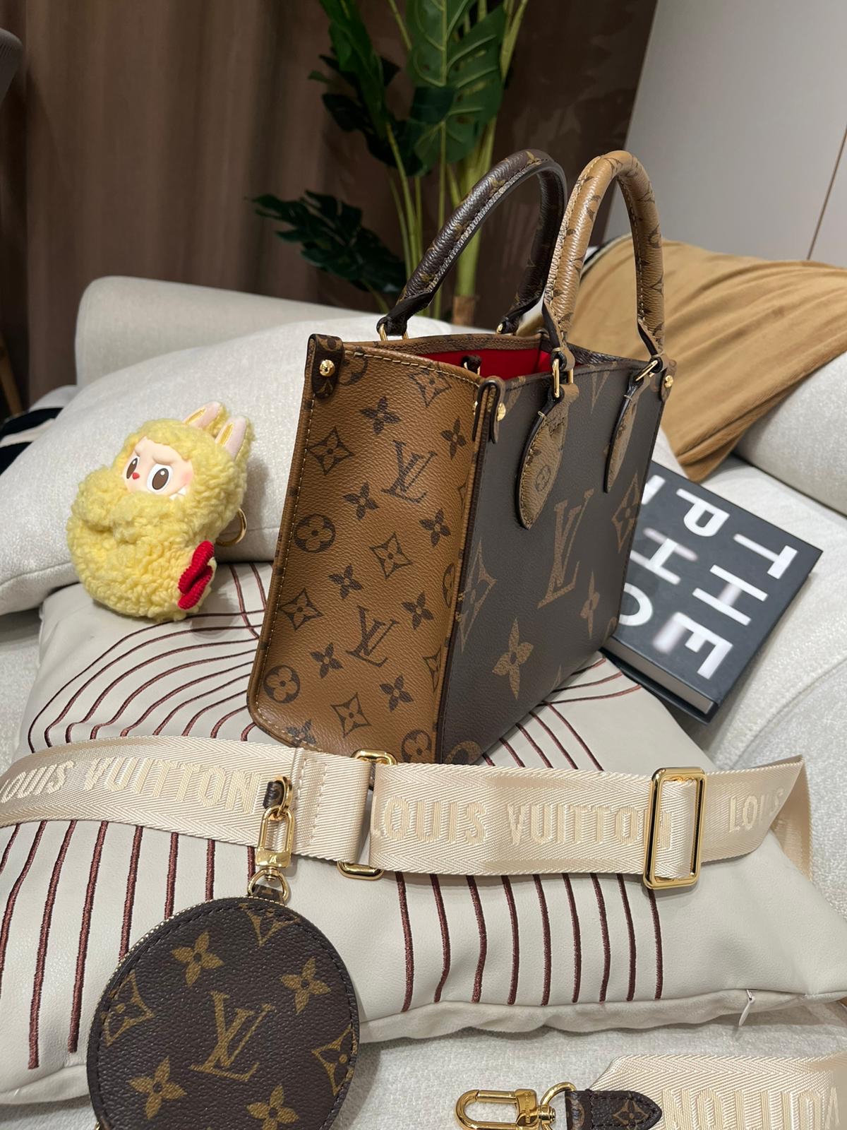 未使用品 Lv OnTheGo PM M46373 Monogram Reverse 100%Authentic, Unised ✅Coin purse ✅nfc✅dust bag ✅可調節肩帶✅box