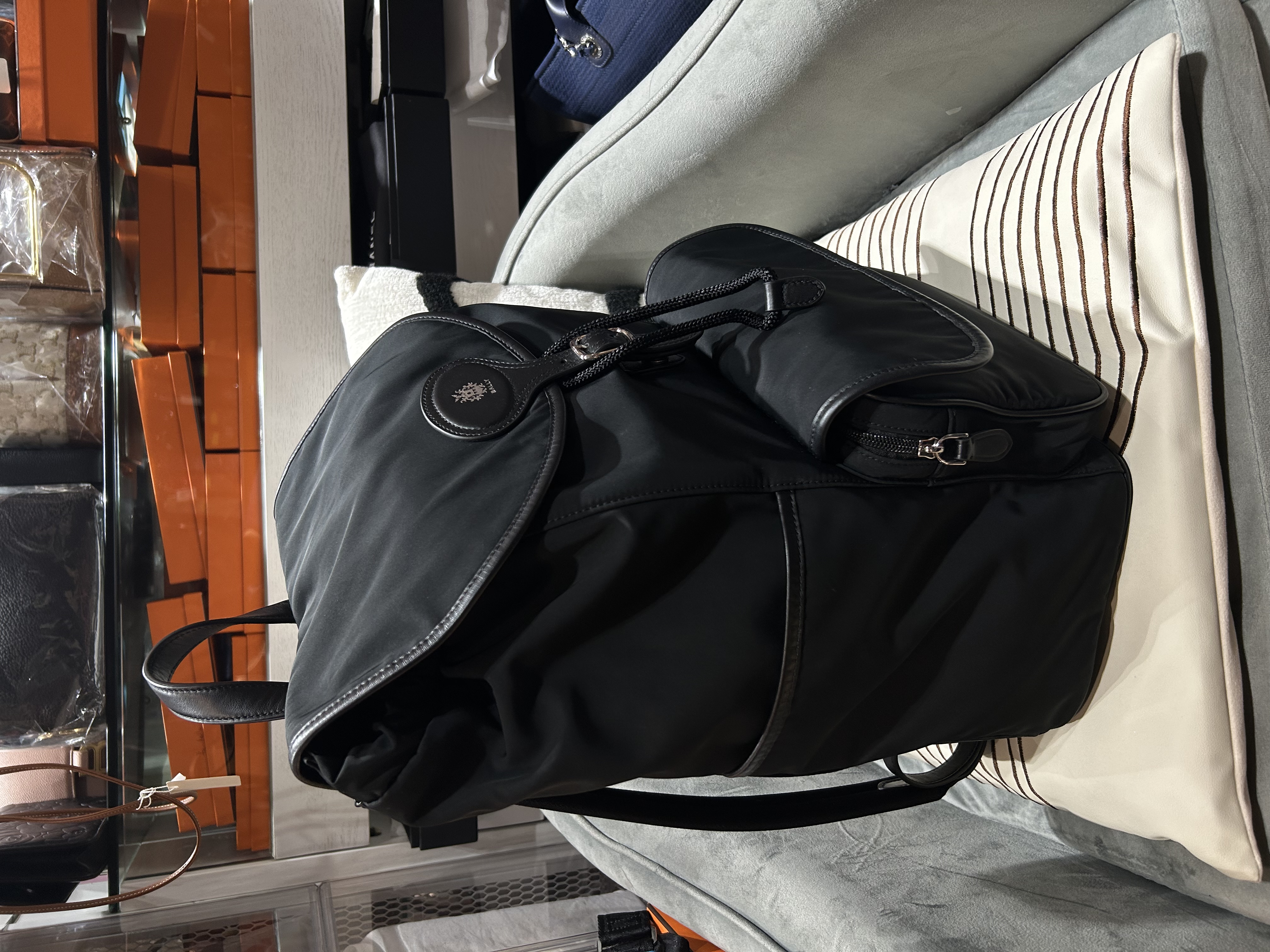 BALLY B-Light backpack Black Nylon 100%Authentic, 95%New