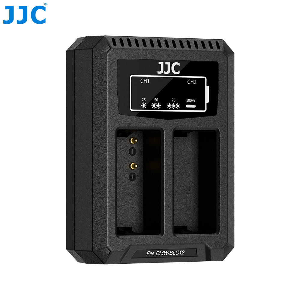 JJC USB Dual Battery Charger For Panasonic DMW-BLC12 / Leica BP-DC12 / Sigma BP-51 (DCH-BLC12TC)