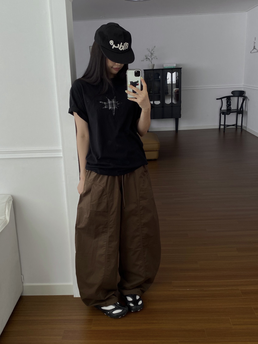 Plaid Star Patchwork Oversized Tee