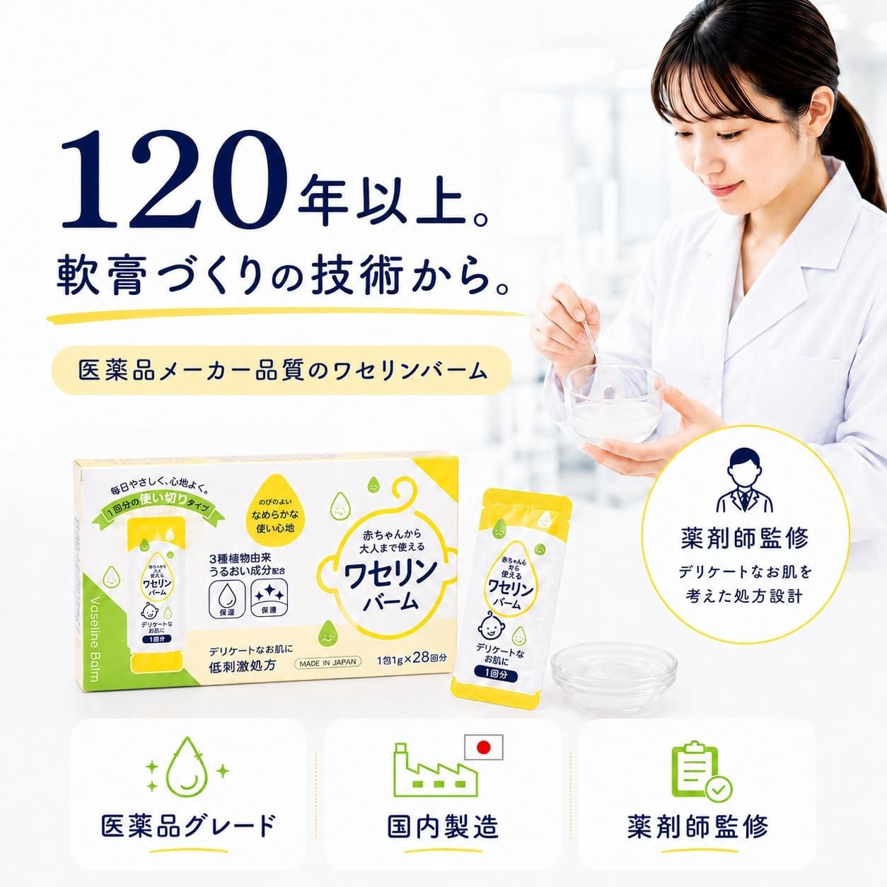 【日本雪之元】嬰幼兒可用獨立包裝凡士林保濕潤膚膏 (28包入) | 敏感肌適用