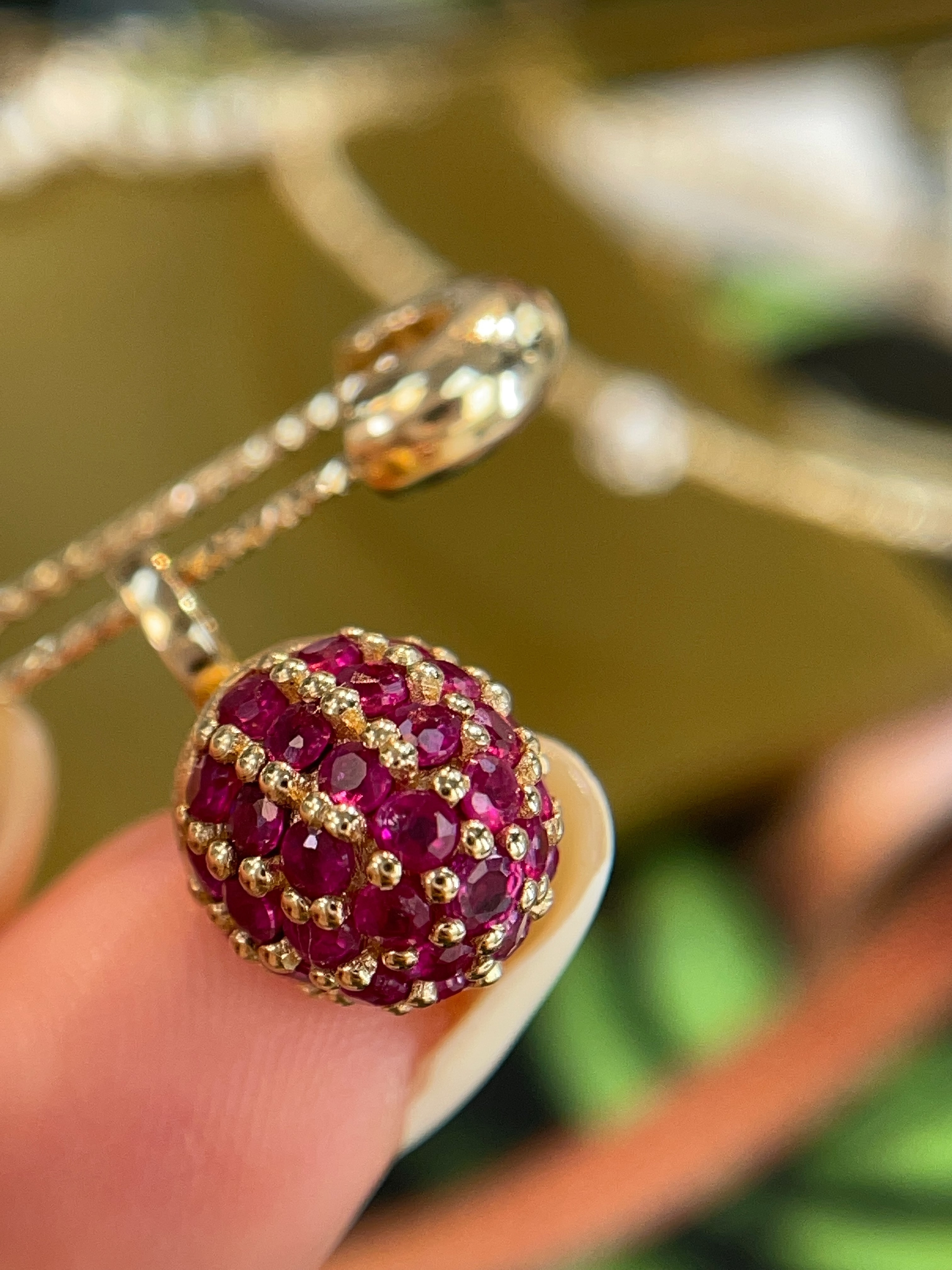 18K Gold Ruby Pinecone Multi-Way Pendant N031808 