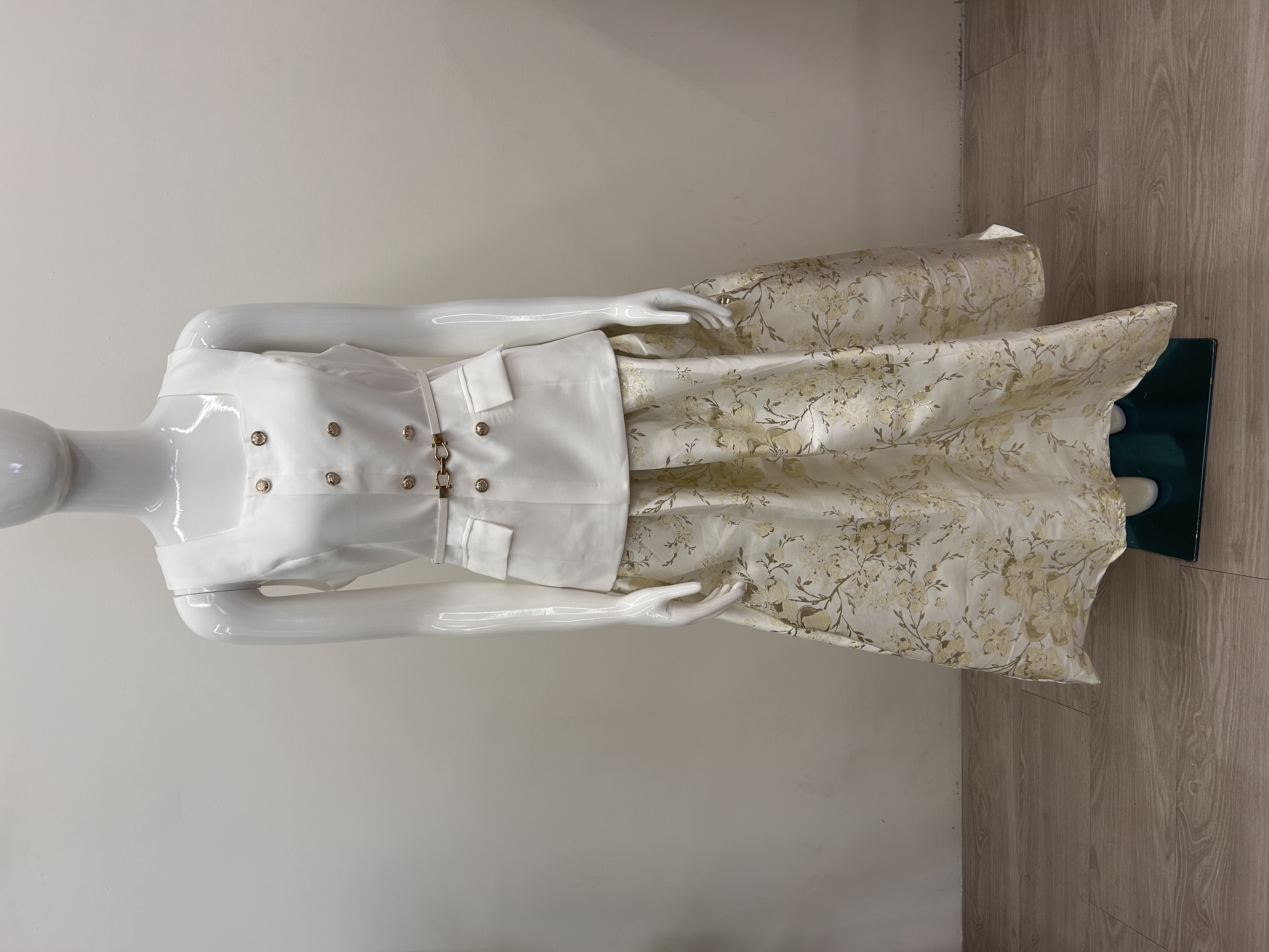 581.WB BTS Top + Embroidered Skirt