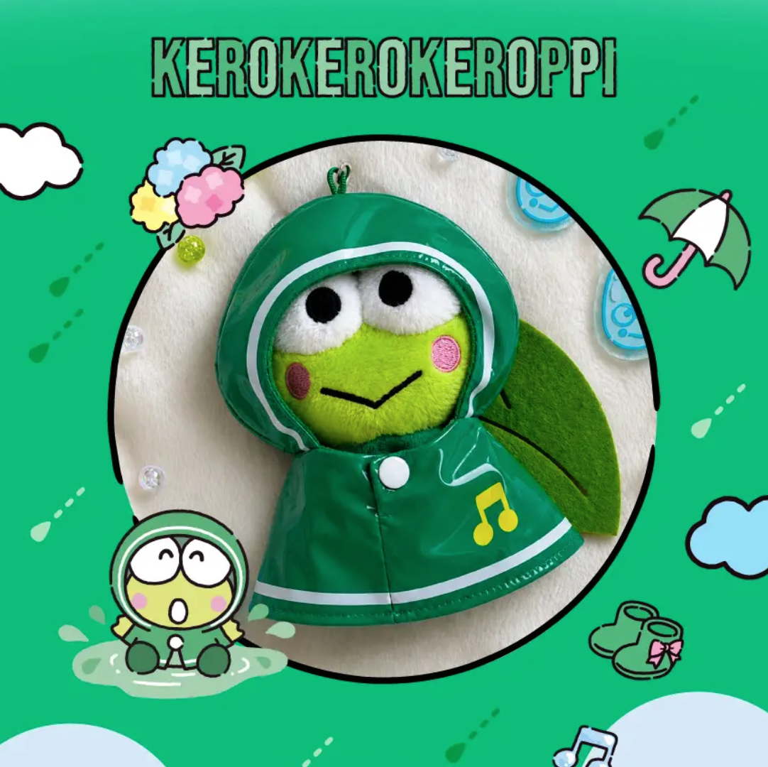 韓國Olive Young x Sanrio 角色 雨衣造型 公仔吊飾鎖匙扣 ｜Rainy Day Plush Keyring