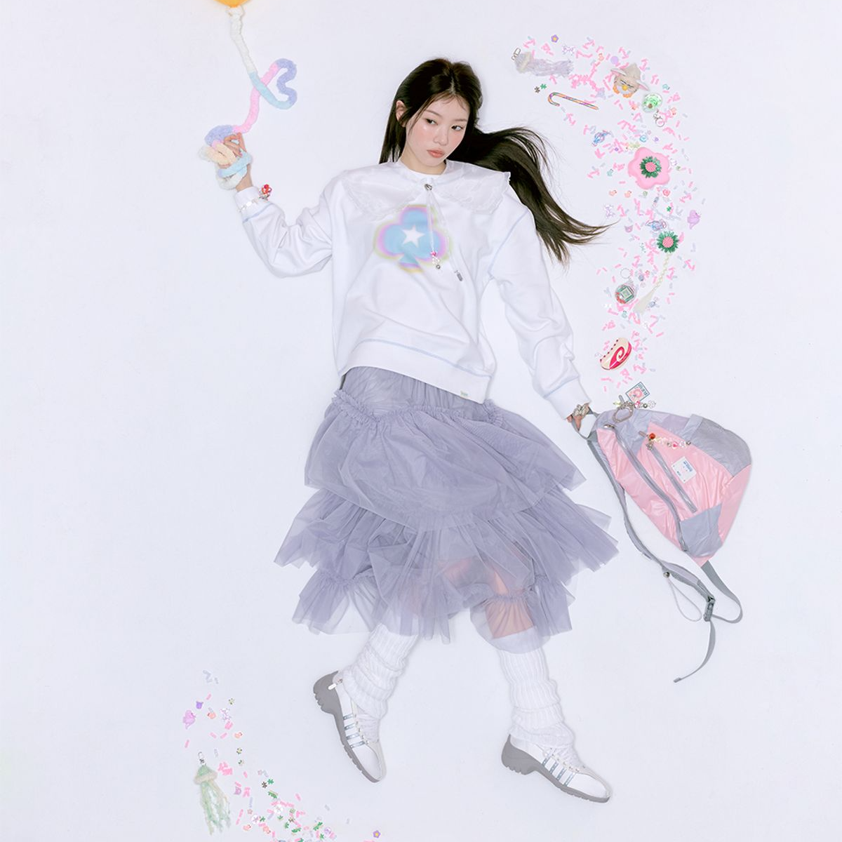 [Rockfish Weatherwear x ILLIT] BLISS HEEL LACEUP SNEAKERS - WHITE (2色)