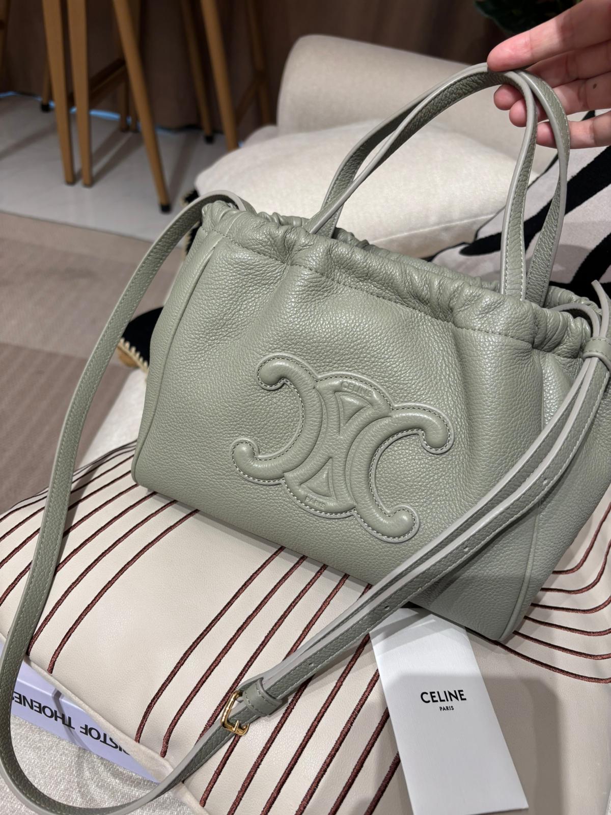 CELINE Triomphe Cabas Drawstring 2 way bag calfskin 100%Authentic, 99%New ✅Booklet✅Dust bag