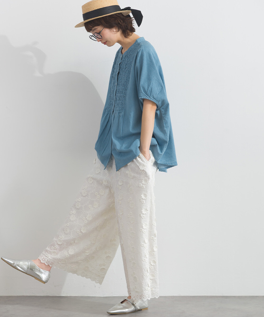 LP - 印度棉質鈕扣牛仔布襯衫 (淺藍色)