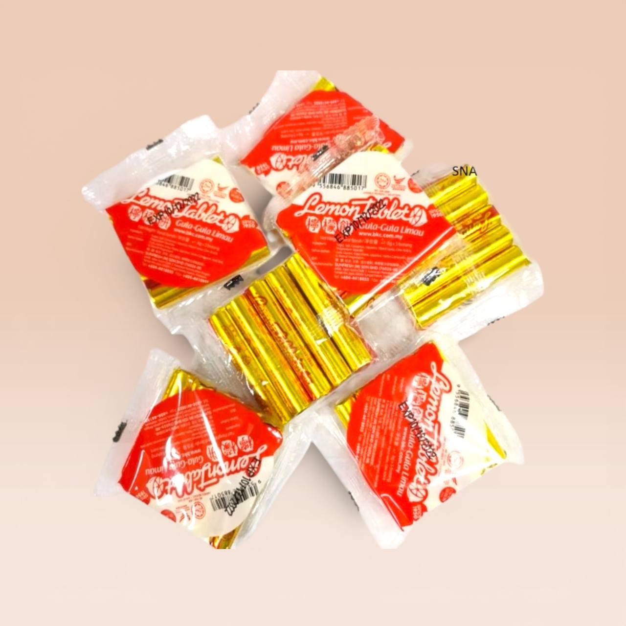 Lemon Tablet gula asam limau candy 柠檬糖 20pcs