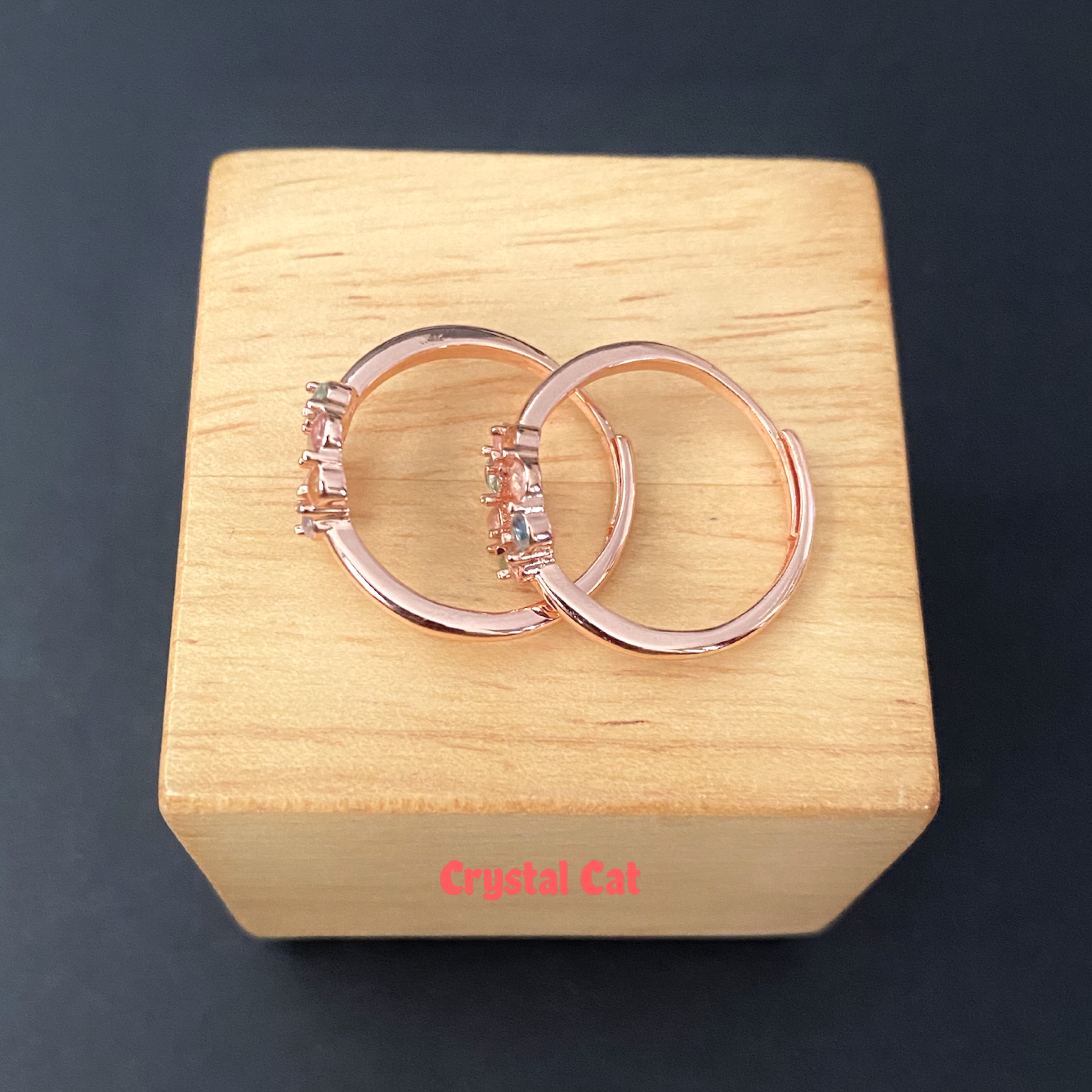 彩碧璽甜甜圈純銀戒指