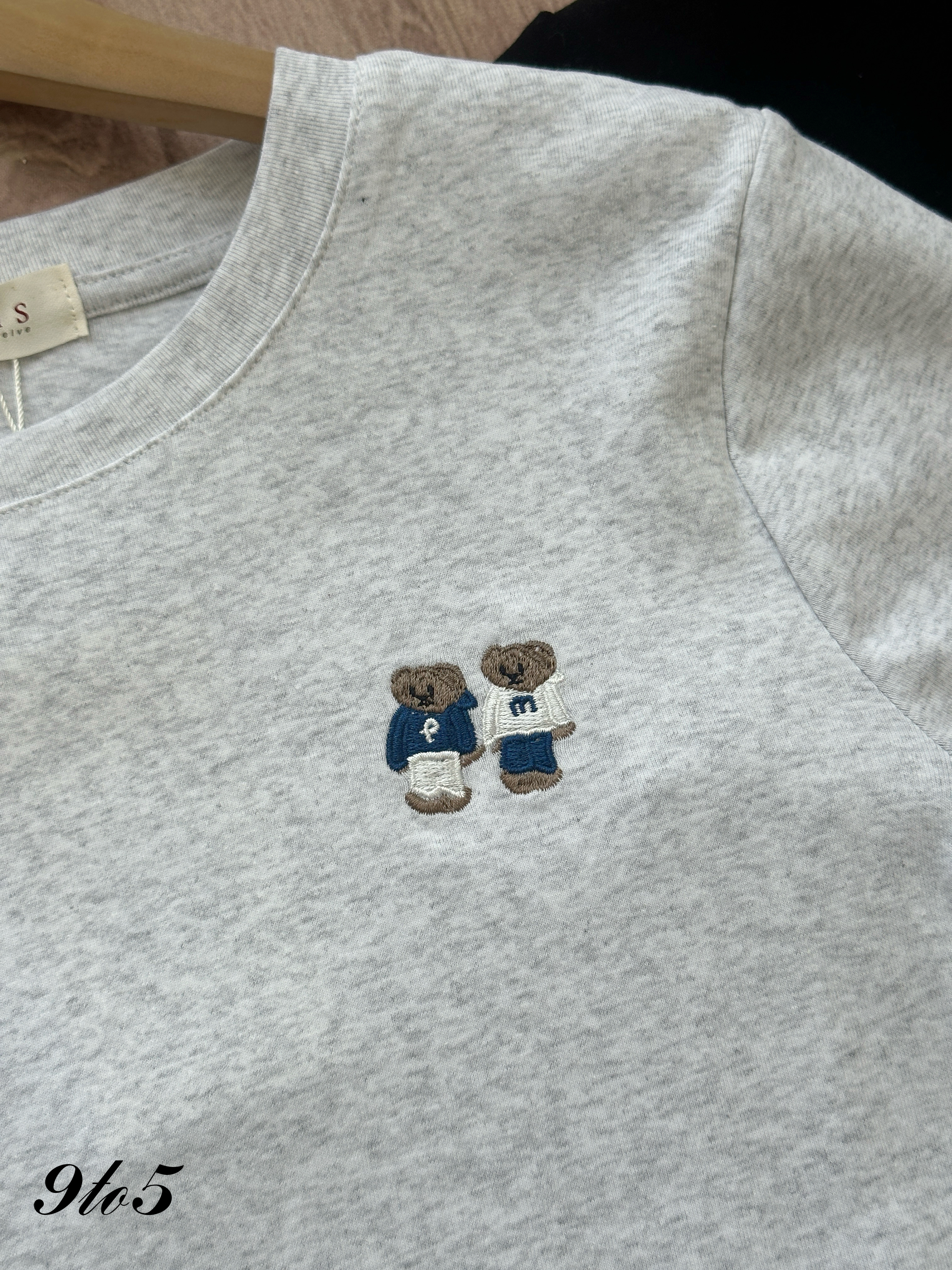 T4255 Embroidery Bear Tee - 4 Colors 